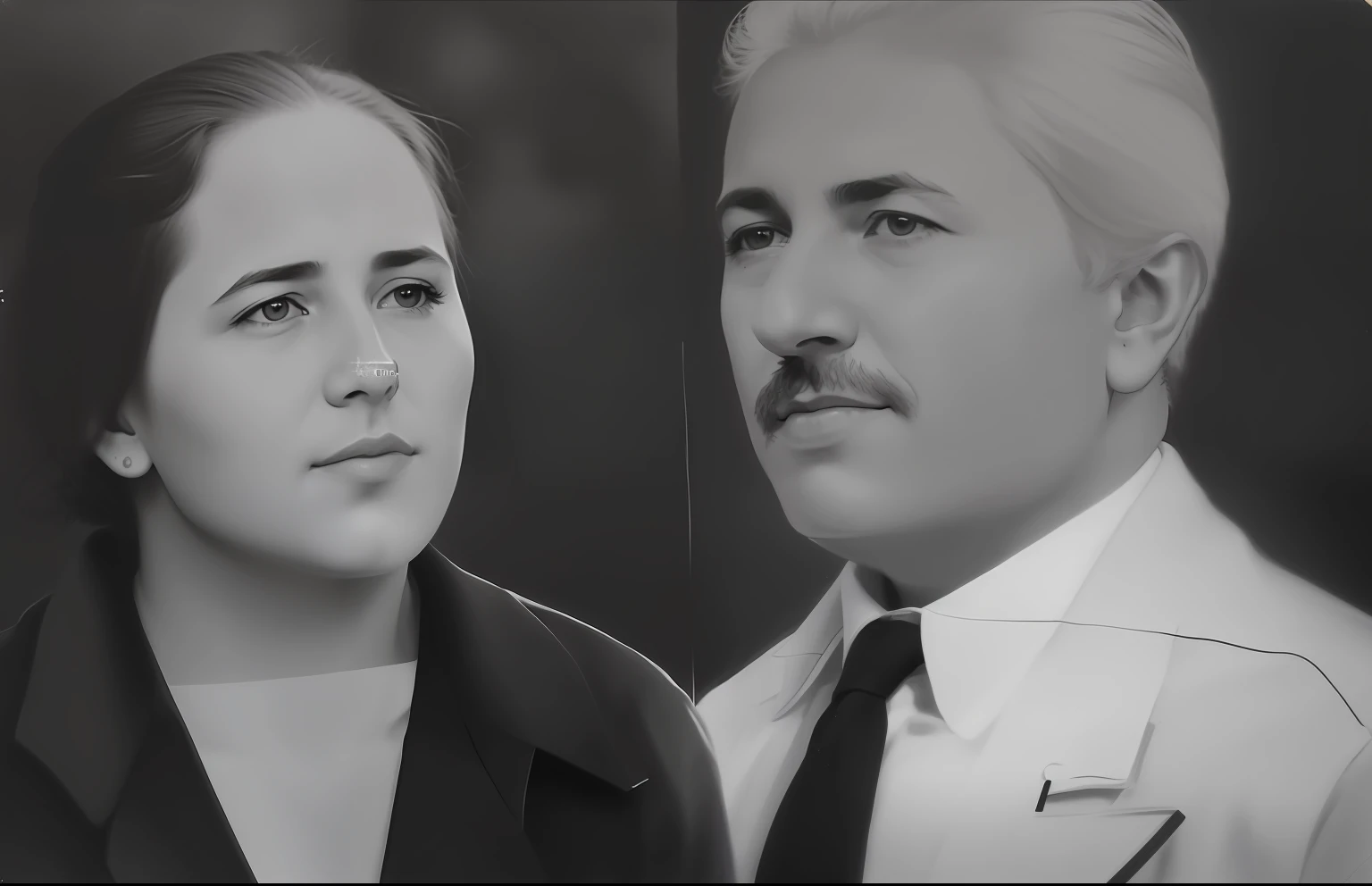 There are two people who are posing for a photo together, Retrato de duas pessoas, inspired by Agustín Fernández, Ayanamikodon e Irakli Nadar, inspired by Oton Iveković, inspired by Enrique Tábara, colorido, Directed by: Jesus Mari Lazkano, inspired by Ivan Meštrović