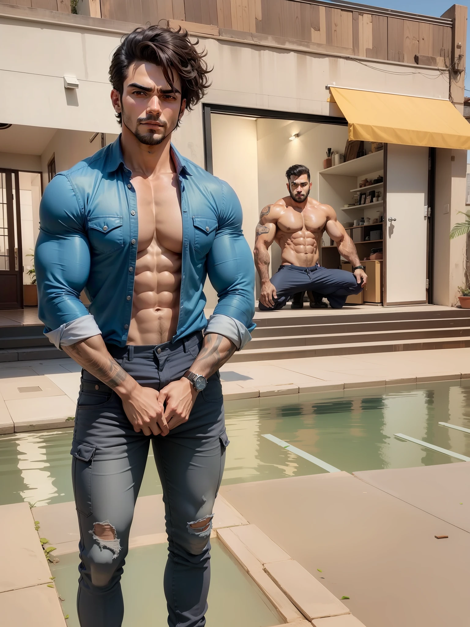 Homem brasileiro bonito realista forte musculoso