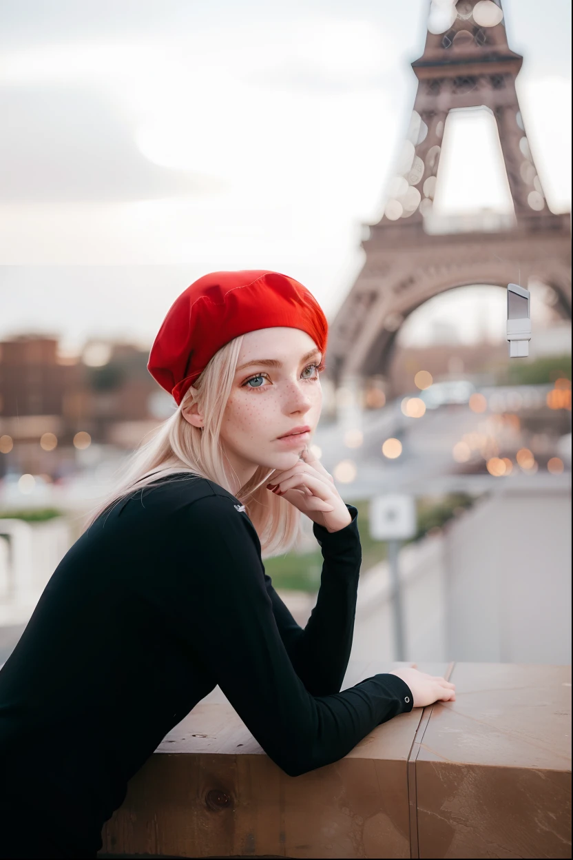 Rosto de uma mulher, americana, 20 anos, pale skin and freckles, olhos cinzas, nariz delicado, soft and delicate lips, cabelo blondie cinza longo e ondulado, ultrarrealista HD fotorrealista altamente renderizado sorriso perfeito