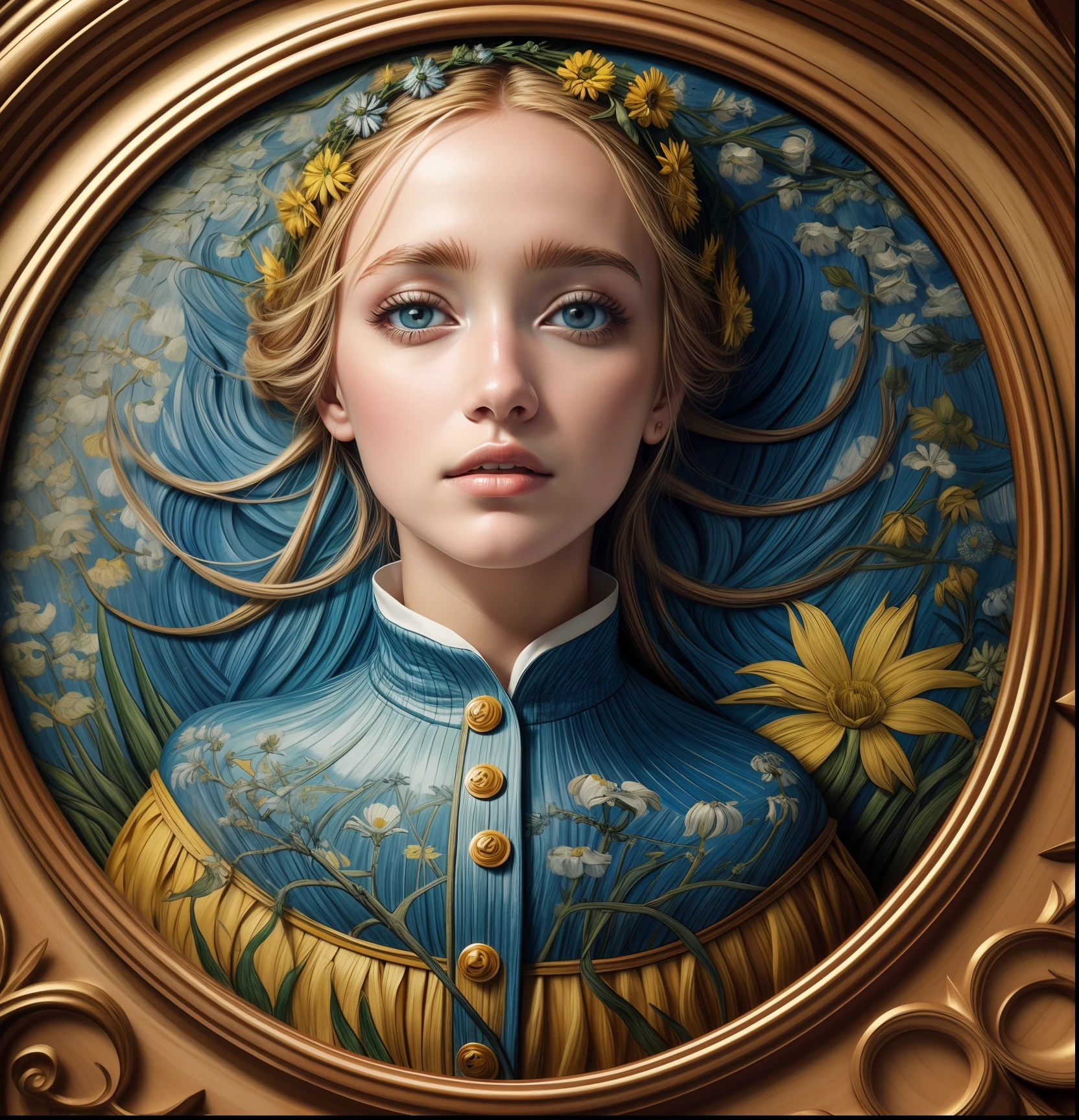 "uma foto de uma flor no estilo vibrante e expressivo de Van Gogh"