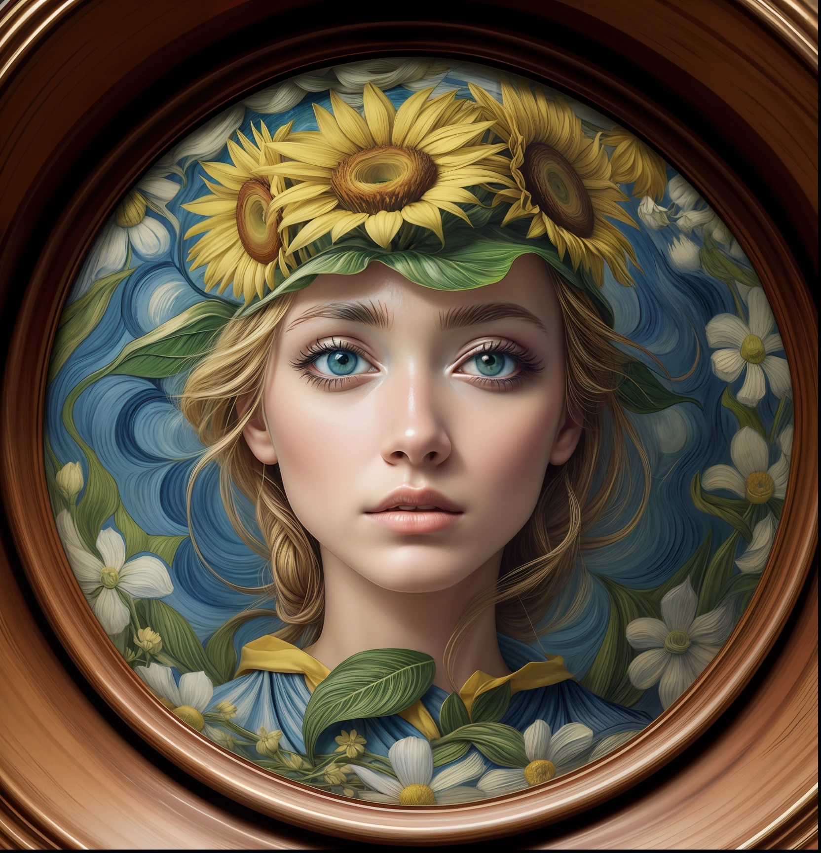 "uma foto de uma flor no estilo vibrante e expressivo de Van Gogh"