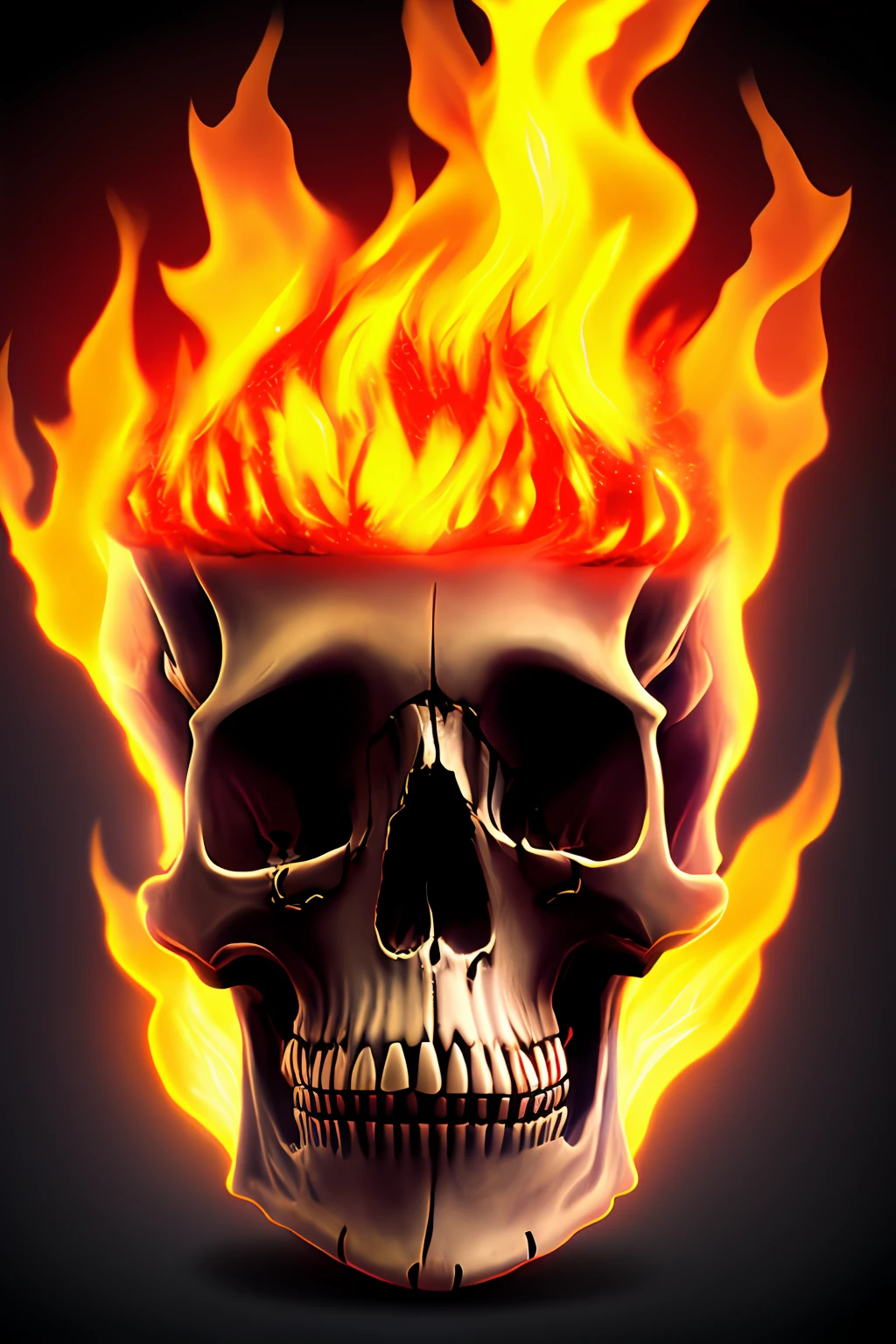 Skull on fire