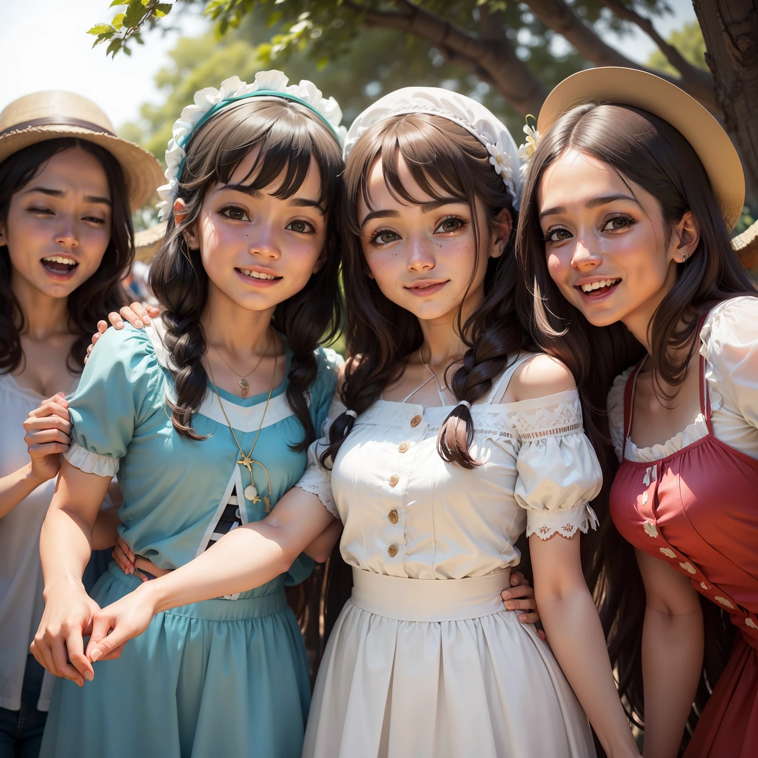 Scene 1 - Introduction:
(The camera shows Maria Clara and her six friends playing excitedly in the park of Vila da Alegria. The music is joyful and contagious, reflecting the spirit of fun of the place. Maria Clara parece perceber algo e decidir reunir seus amigos para uma conversa.)
Maria Clara: (sorrindo) Ei, pessoal, que tal nos reunirmos? Eu tenho uma ideia que acho que vai fazer nosso tempo aqui no parque ser ainda mais especial!
Pedro: (curioso) What you have in mind, Maria Clara?
Maria Clara: (entusiasmada) I was looking around and realized that not everyone seems as happy as we do. Acho que podemos fazer algo para mudar isso! Vamos criar um evento chamado "The Wonderful Clear Connection"!
Joana: (interessada) Sounds great, but what exactly is the "Wonderful Clear Connection"?
Maria Clara: (explicando) It is a special day in which we invite all the residents of Vila da Alegria to unite here in the park. Let's bring you some amazing activities, jogos, music and, ju, lots of fun!
Lucas: (apoiando) Gostei da ideia! It will be a perfect opportunity to get to know the other people of the village better and make them smile!
Camila: (entusiasmada) Eu posso ajudar a organizar os jogos! Vamos ter corrida de saco, Tug of war and a treasure hunt!
Rafael: (animado) And I can take care of the music! I'll take my guitar and we can even have a karaoke!
Mariana: (Solidarity) I think that's exactly what the village needs. Let's show that everyone is welcome and that we have a welcoming place for everyone to have fun.
Antony: (sorrindo) Com certeza! E mesmo que alguns estejam tristes ou com problemas, We will be here to support you and remind you that we are one big family!
Maria Clara: (grata) You are the best friends anyone could have! Vamos fazer da "Wonderful Clear Connection" An unforgettable day for everyone. Let us together joy and unity throughout the Village of Joy!
(The camera makes a general plan of the gathered friends, todos com sorrisos e ani