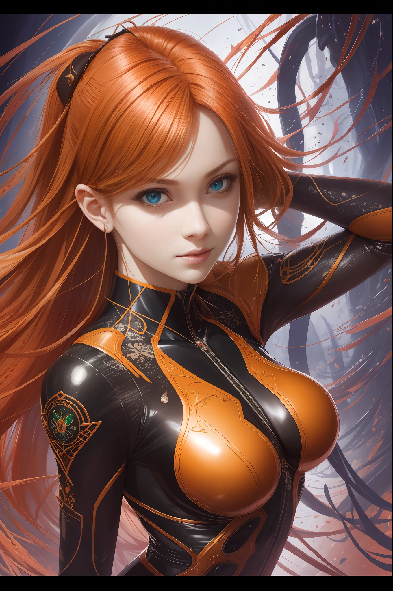 TAKE FISH EYE PHOTO, TAKE PHOTO FROM ABOVE, (best quality, masterpiece, colorful, dynamic angle, highest detailed)(asuka langley), big tits, hair long, upper body photo, fashion photography of flirting orange large hair girl (asuka langley), detailed red eyes, dressing high detailed Evangelion red suit (high resolution textures), in dynamic pose, bokeh, (intricate details, hyperdetailed:1.15), detailed, sunlight passing through hair, colorful splash art background, HAND ULTRA-DETAILED, (high contrast, Evangelion official art, extreme detailed, highest detailed), 8k portrait of beautiful, intricate, elegant, highly detailed, majestic, digital photography, art by artgerm and ruan jia and greg rutkowski surreal (masterpiece, sidelighting, finely detailed beautiful eyes: 1.2), hdr, (detailed background window to a new dimension, plants and flowers:0.7),

 8k portrait of beautiful, intricate, elegant, highly detailed, majestic, digital photography, art by artgerm and ruan jia and greg rutkowski surreal (masterpiece, sidelighting, finely detailed beautiful eyes: 1.2), hdr, (detailed background window to a new dimension , plants and flowers:0.7),

Detailedface, Detailedeyes,Realism, latex bikesuit,