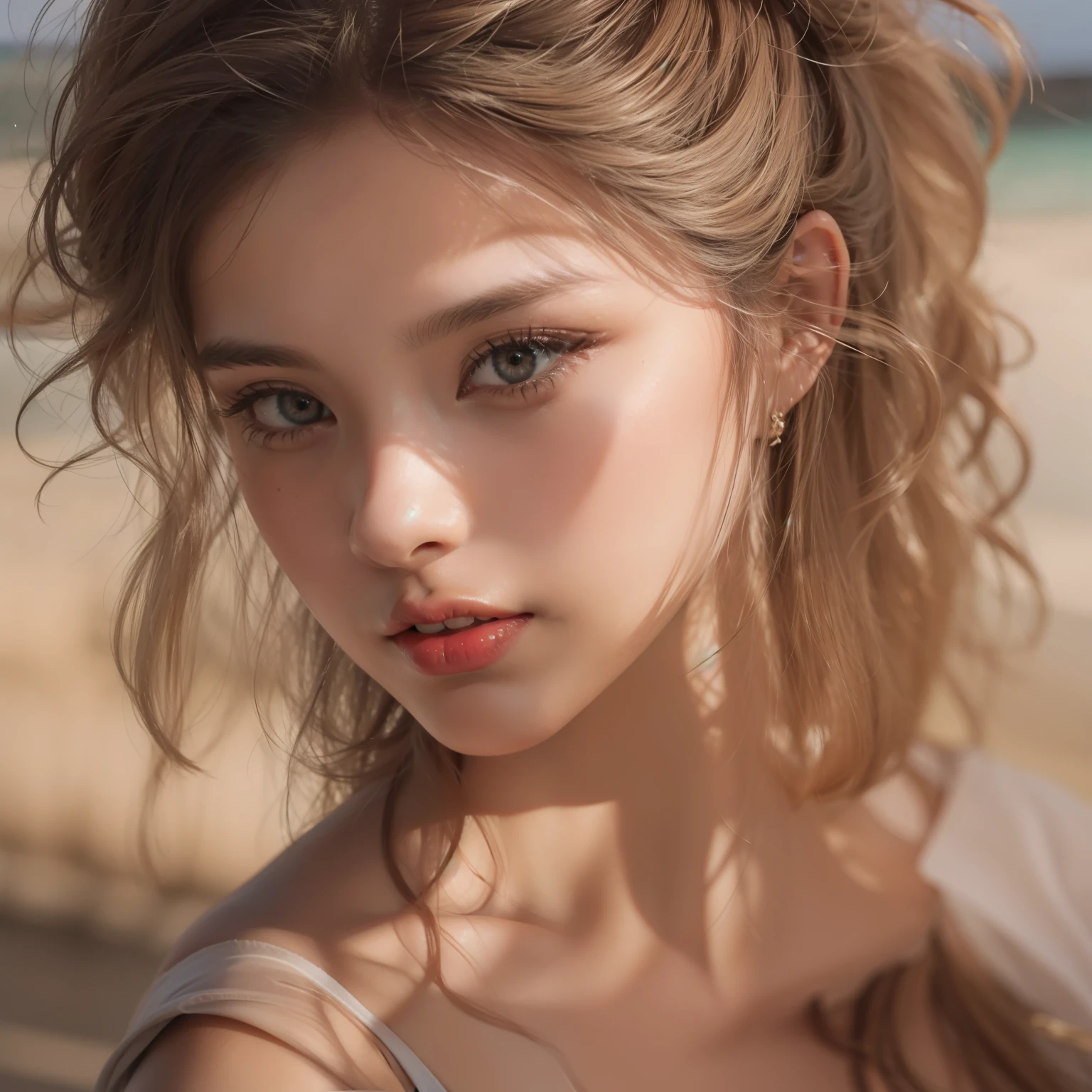 Wearing sweat,Mid summer,The bikini,swimming beach,Plunge into the sea,Blowing in the wind,poneyTail,Multiple girls,BREAK 8K TAN, (RAW Photo: 1.2), (Realism: 1.4), (Masterpiece: 1.3), (Exquisite Detail: 1.2), Subtle and Beautiful Detail, (Eye Detail), (Facial Detail), (Highest Quality) :1.4), (Super-Resolution: 1.2), Cinema Light, (Highly Detailed Illustration), (Eyelashes, Best Quality, Super Resolution, Depth of Field, Wide Light, Natural Shadows