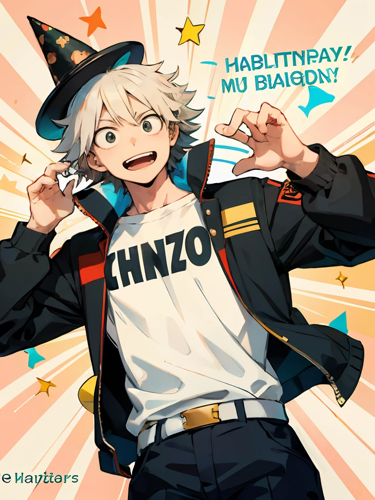 charcters, Feliz,celebration, amigos, manga, manga cover style, Estilo de salto, My Hero Academia, birthday hat, party hat