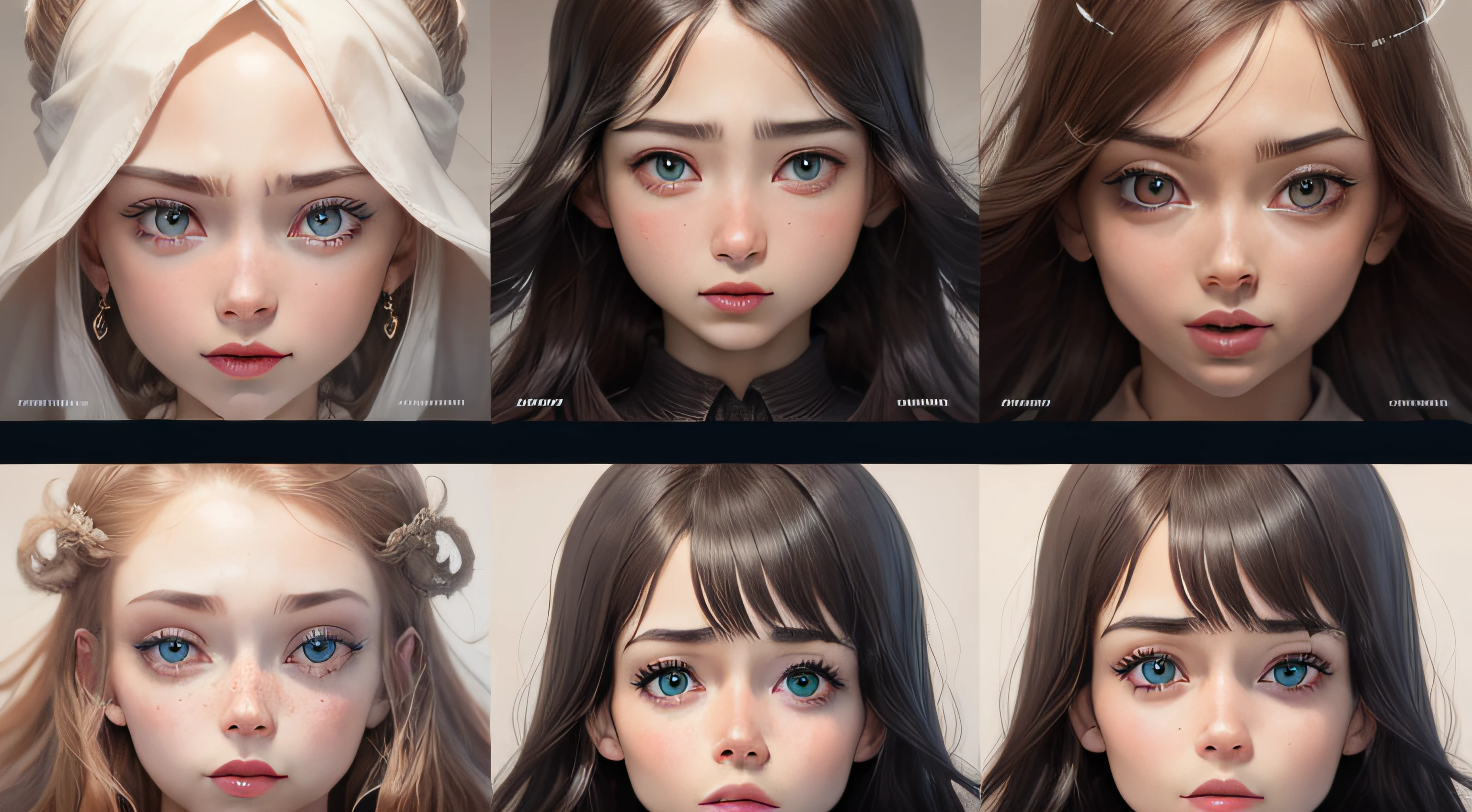 Set of 6 Real Different Open Eyes / Huge Size