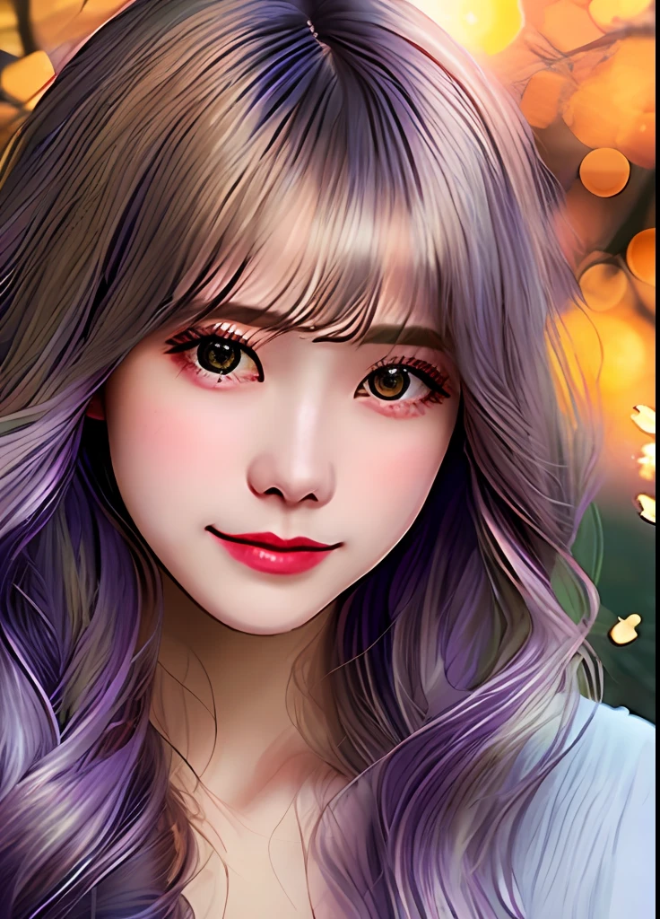 Beautuful Women、Bright design、PastelColors、the wind、Ink dripping、autumn lights、shinny skin、the pose、full body Esbian、stele、silber hair、8k wallpaper