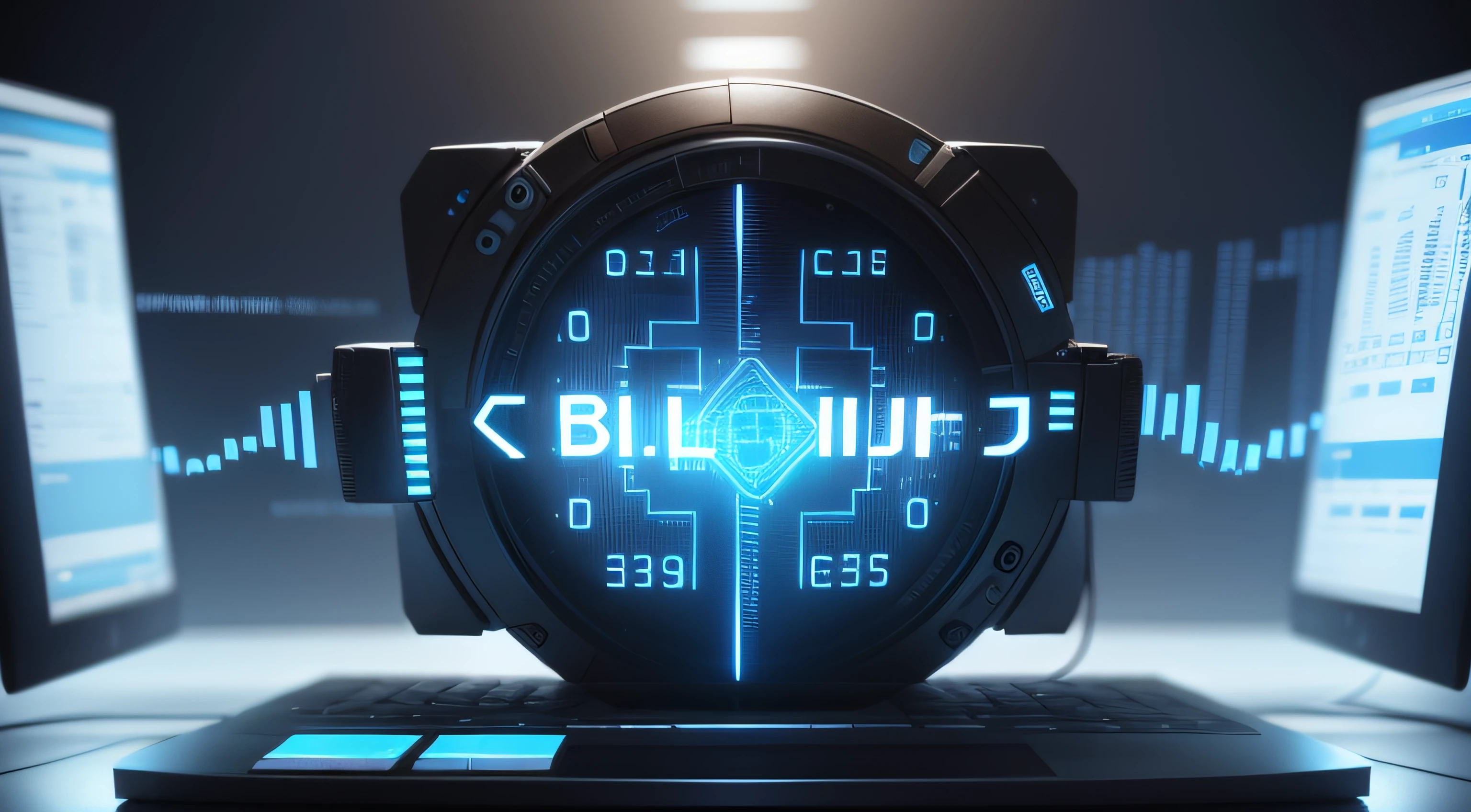 blue digital binary data on computer screen