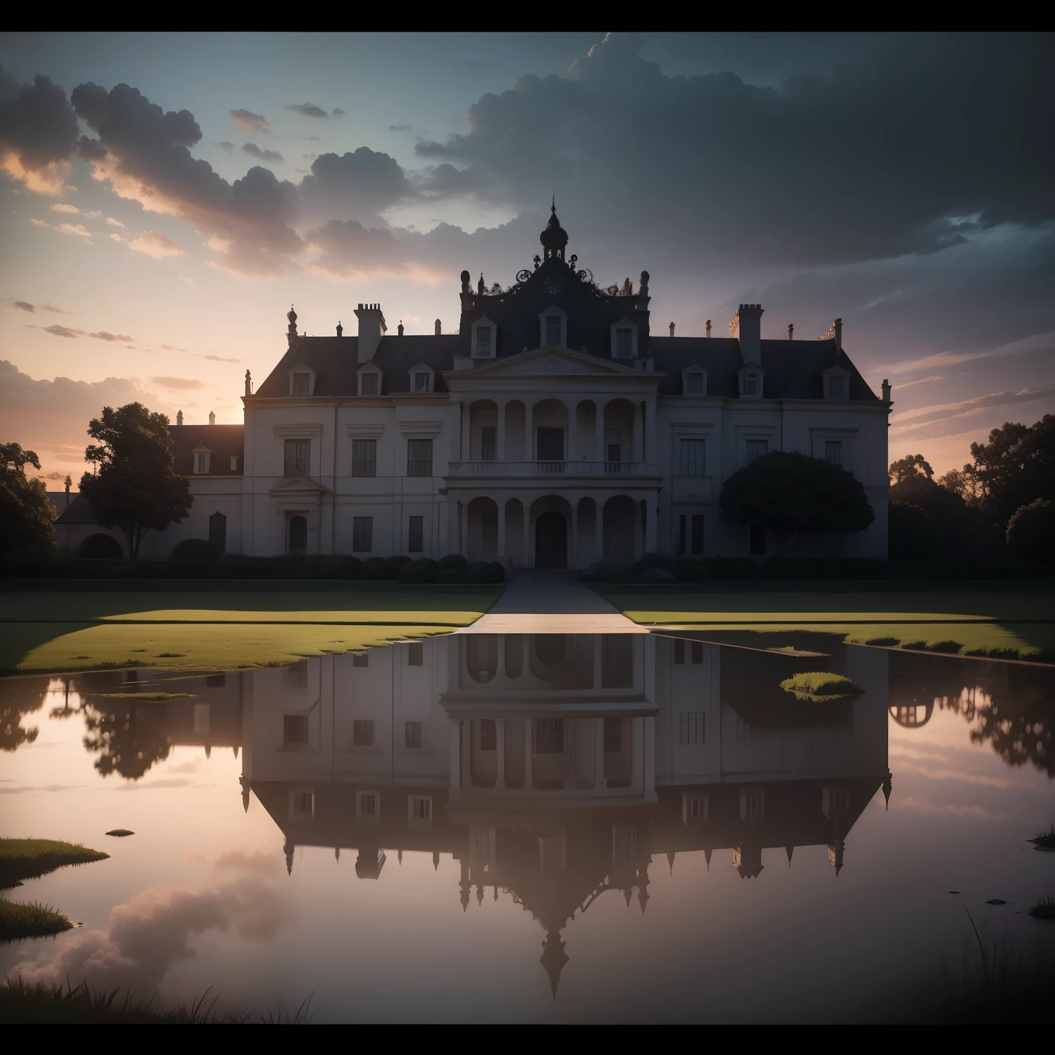 A mansion on a dark and gloomy Farm, filme de terror, obra-prima, melhor qualidade, 8k, ...RAW, 5D Canon, F/1.8, ISO 6400 Certificate, Grande Angular, Realismo, filmes, Posters , clouded skies, obra-prima, melhor qualidade, alta qualidade, realista, standingn, cinematic epic + thirds rule. cinematic composition. arte conceitual. 8 mil, obra-prima, melhor qualidade, realista.