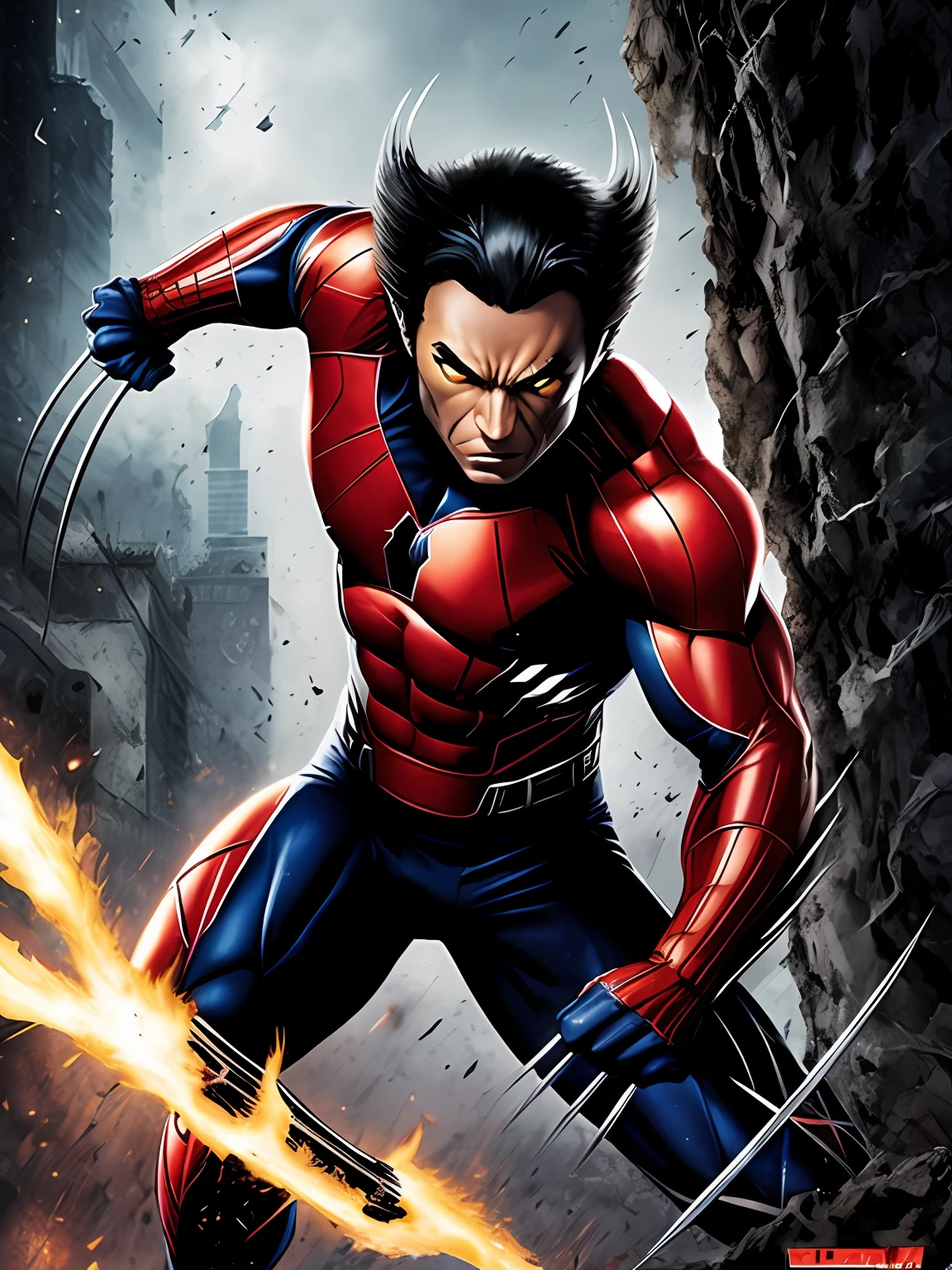 Crie pra mim a fusao do Homem-Aranha com o wolverine