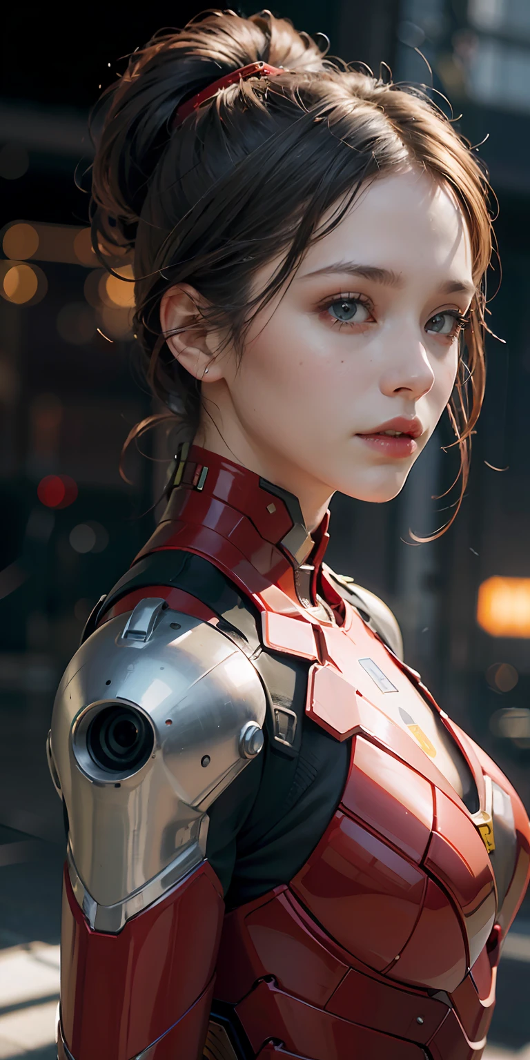(1girl:1.3), solo, __body-parts__, official art, unified 8k wallpaper, super detailed, beautiful and aesthetic, beautiful, masterpiece, best quality, raw, masterpiece, super fine photo, best quality, super high resolution, photorealistic photo, sunlight, full-body portrait, amazingly beautiful, sexy, hot, dynamic pose, delicate face, vibrant eyes, (viewed from the side), she is wearing a futuristic Iron Man mech, red and gold color scheme, Very detailed abandoned warehouse background, detailed face, detailed complex busy background, messy, gorgeous, milky white, highly detailed skin, realistic skin details, visible pores, sharp focus, volumetric fog, 8k UHD, DSLR camera, high quality, film grain, fair skin, photo realism, lomography, huge metropolis in future dystopia, seen from below, translucent