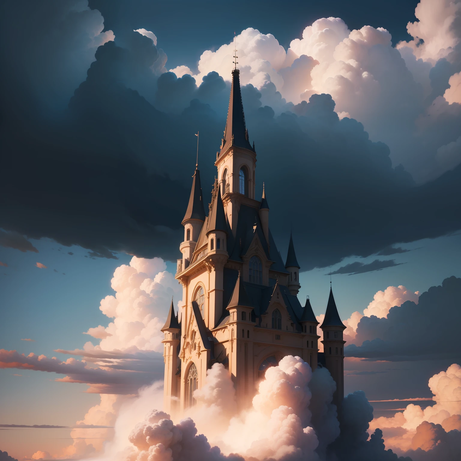 ​masterpiece, top-quality, (extremely detailed CG unified 8k wallpaper) (top-quality), (The best illustrations), (best shade)、Super Meticulous, blue-sky、Variety of clouds、Wonderfully beautiful、Somewhere nostalgic、Including a little twilight