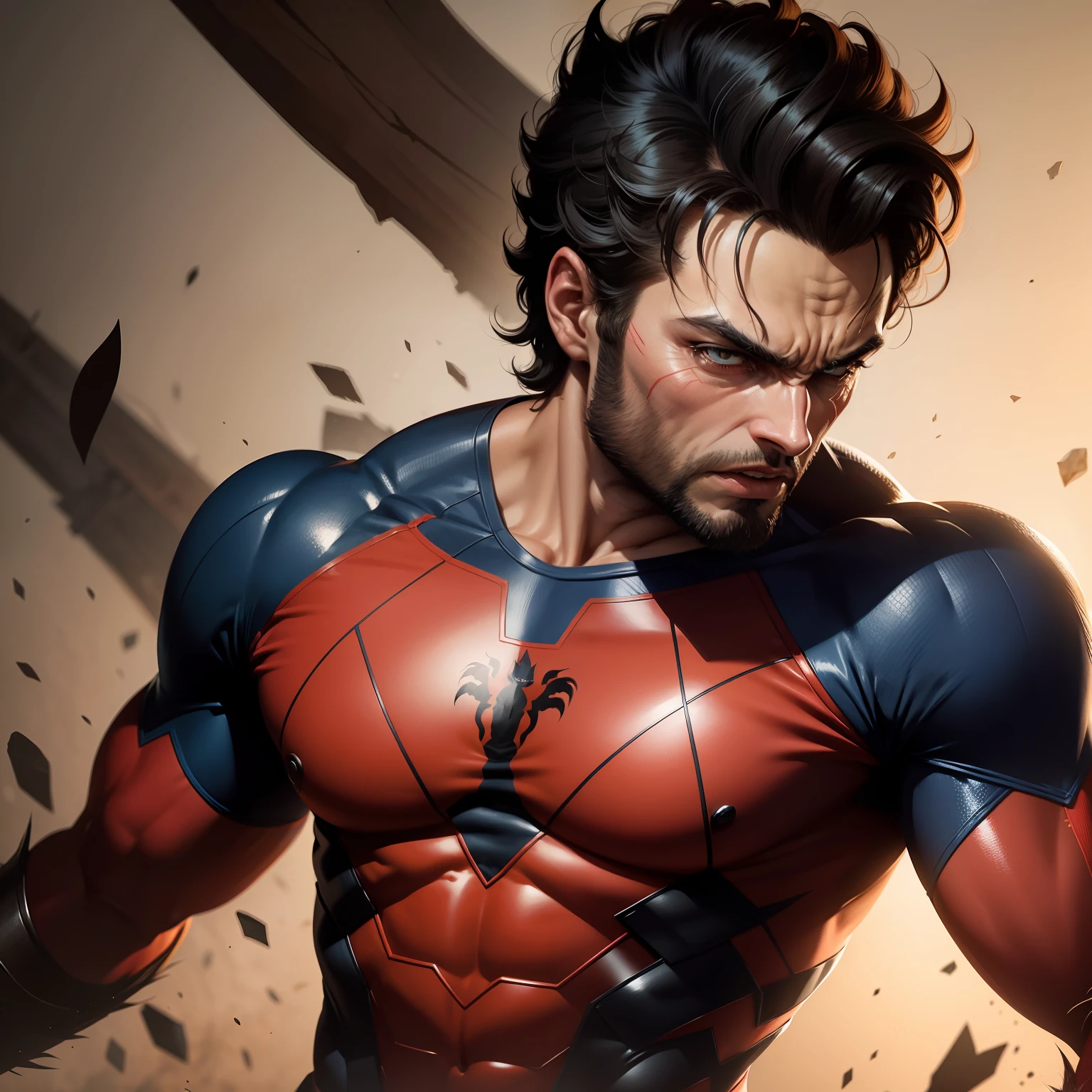 Crie uma FUSAO do Homem-Aranha com o wolverine com a ropa antiga
