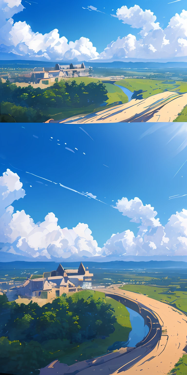​masterpiece, top-quality, (extremely detailed CG unified 8k wallpaper) (top-quality), (The best illustrations), (best shade)、Super Meticulous, blue-sky、Variety of clouds、Wonderfully beautiful、Somewhere nostalgic、scenic、Nostalgic