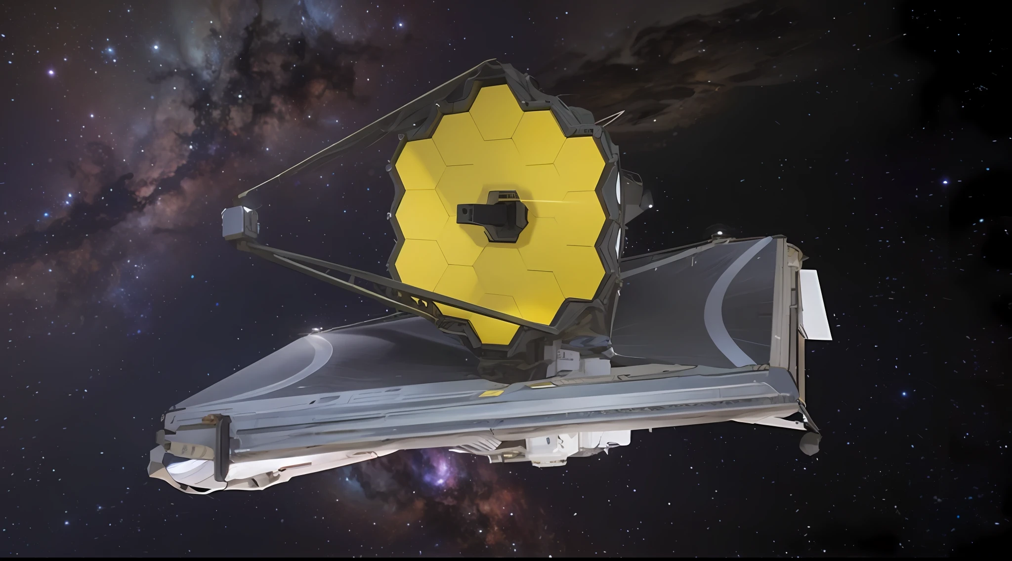 That's the James Webb Space Telescope, quero que crie imagens semelhantes a essa