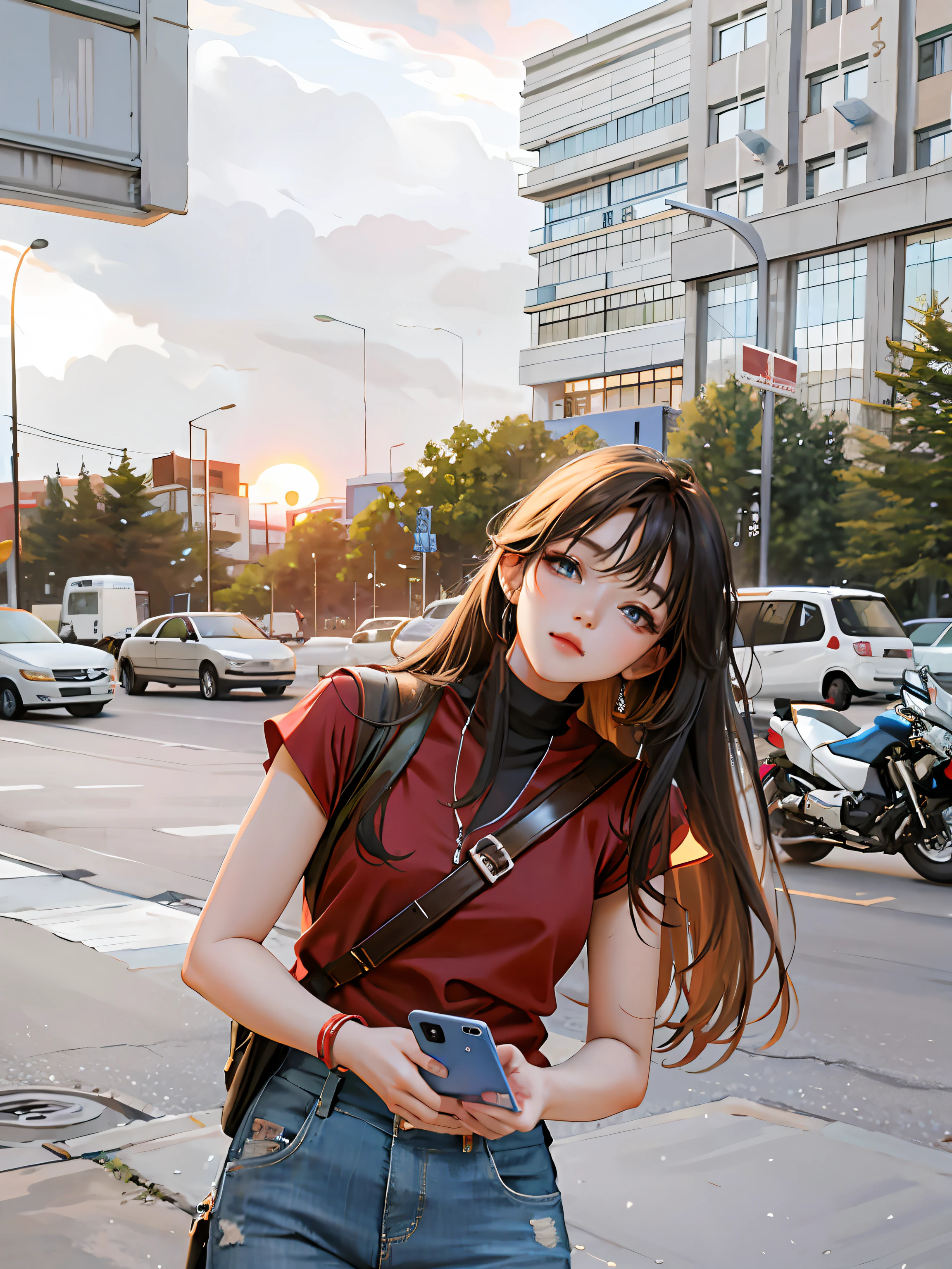 The delicate texture and softness of the fingers ,Hold your smartphone in hand。