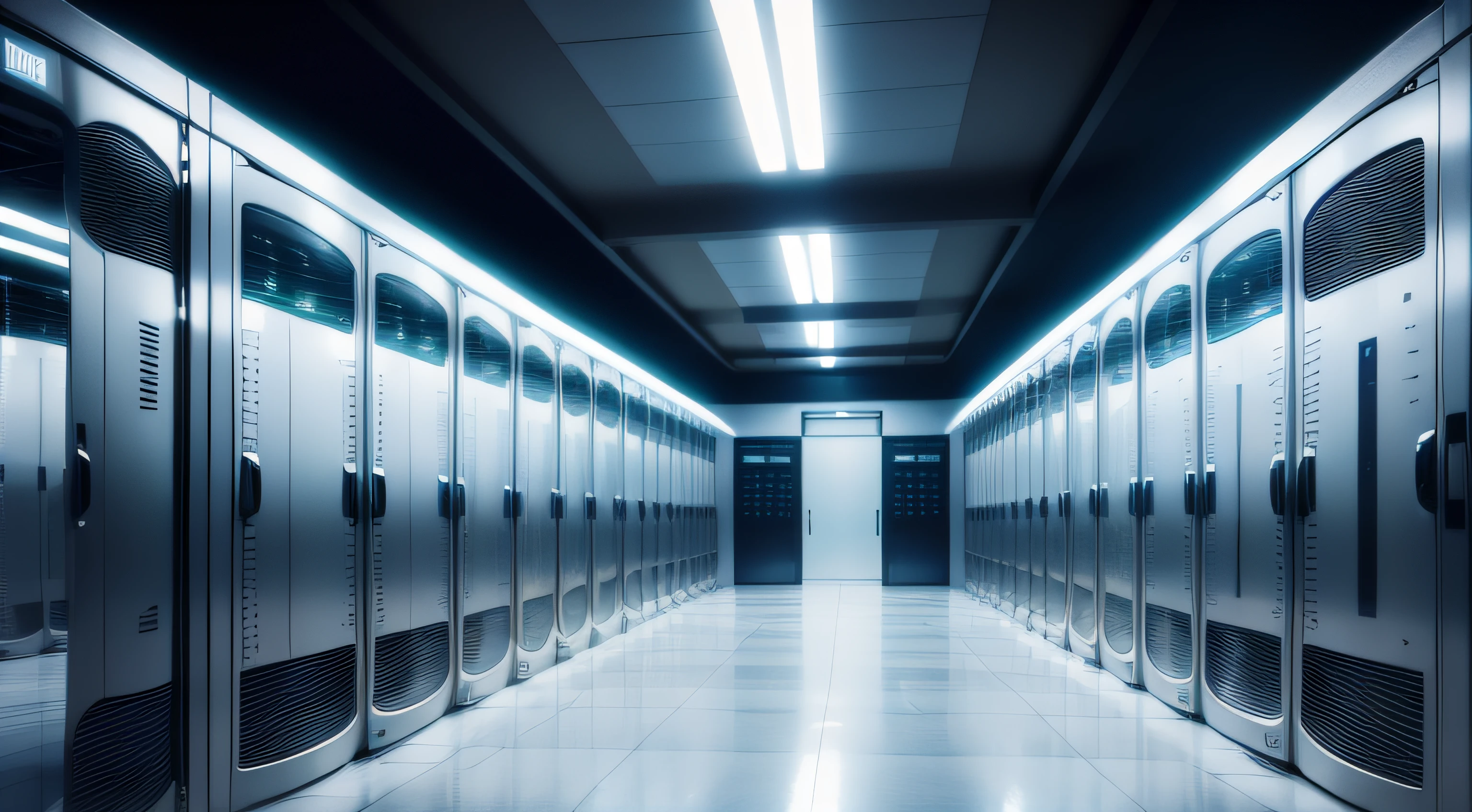 Server room inside a data center.