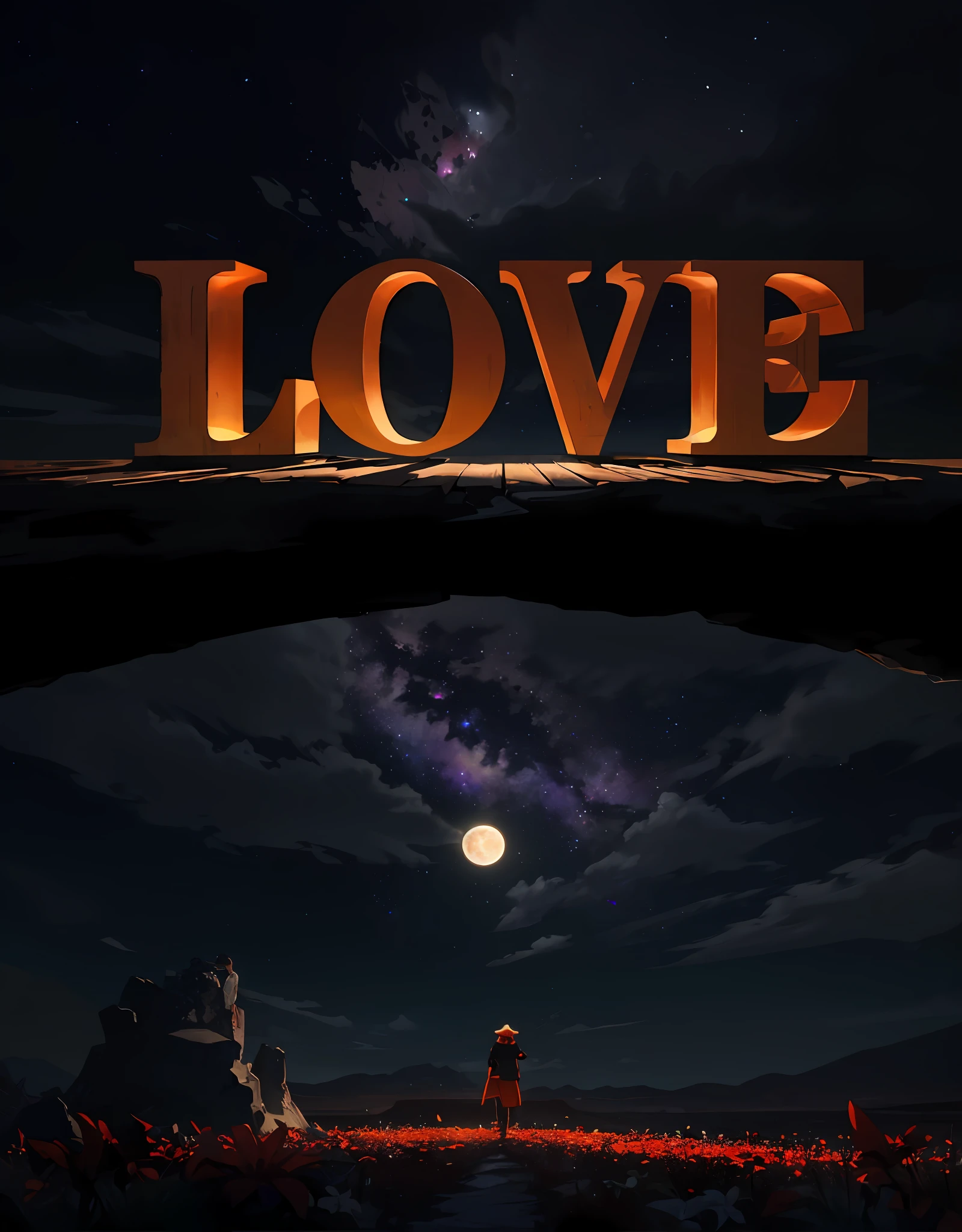 expansive landscape photograph , (a view from below that shows sky above and open field below), a girl standing on flower field looking up, (full moon:1.2), ( shooting stars:0.9), (nebula:1.3), distant mountain, tree BREAK
production art, (warm light source:1.2), (Firefly:1.2), lamp, lot of purple and orange, intricate details, volumetric lighting, realism BREAK
(masterpiece:1.2), (best quality), 4k, ultra-detailed, (dynamic composition:1.4), highly detailed, colorful details,( iridescent colors:1.2), (glowing lighting, atmospheric lighting), dreamy, magical, (solo:1.2)