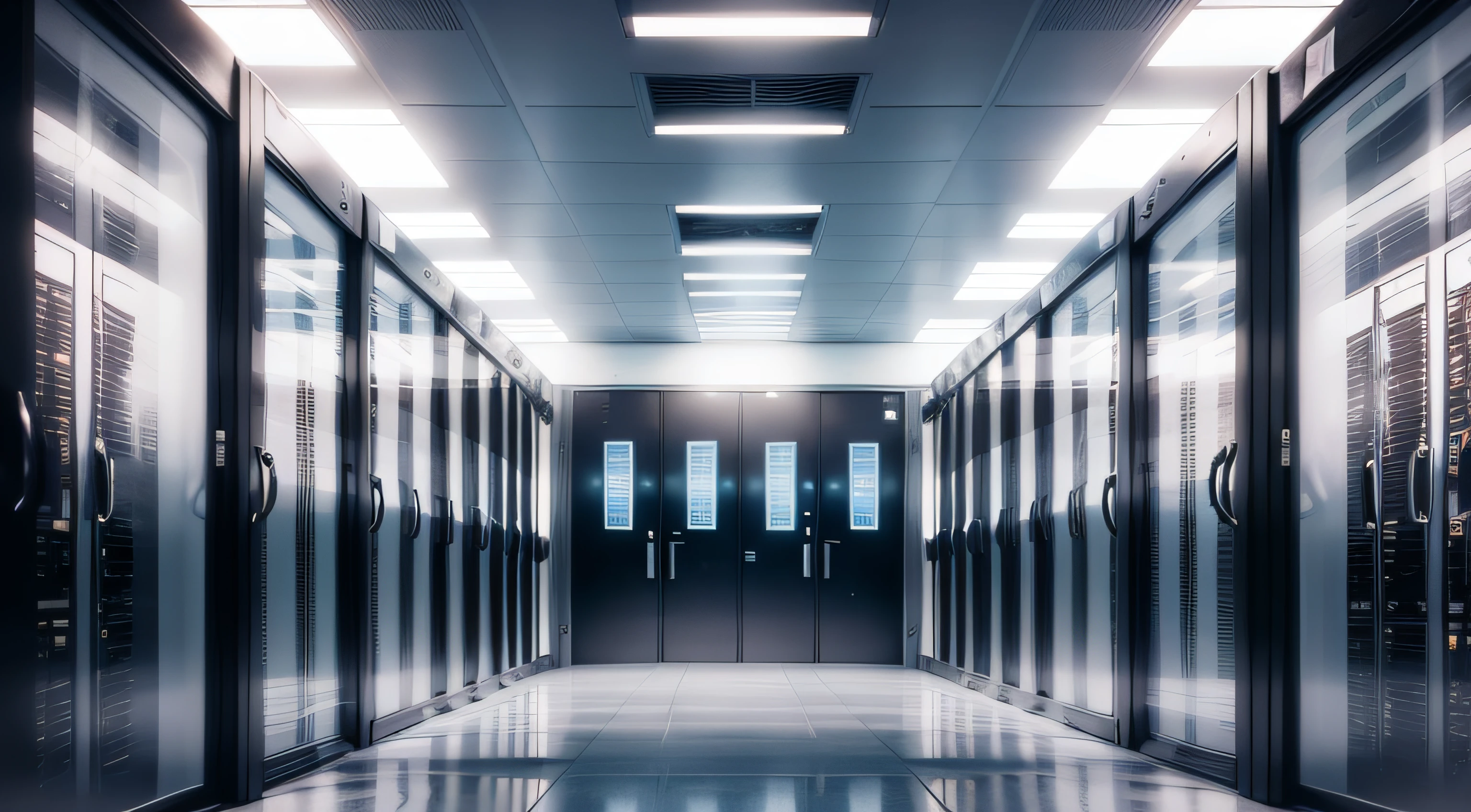 Server room inside a data center.