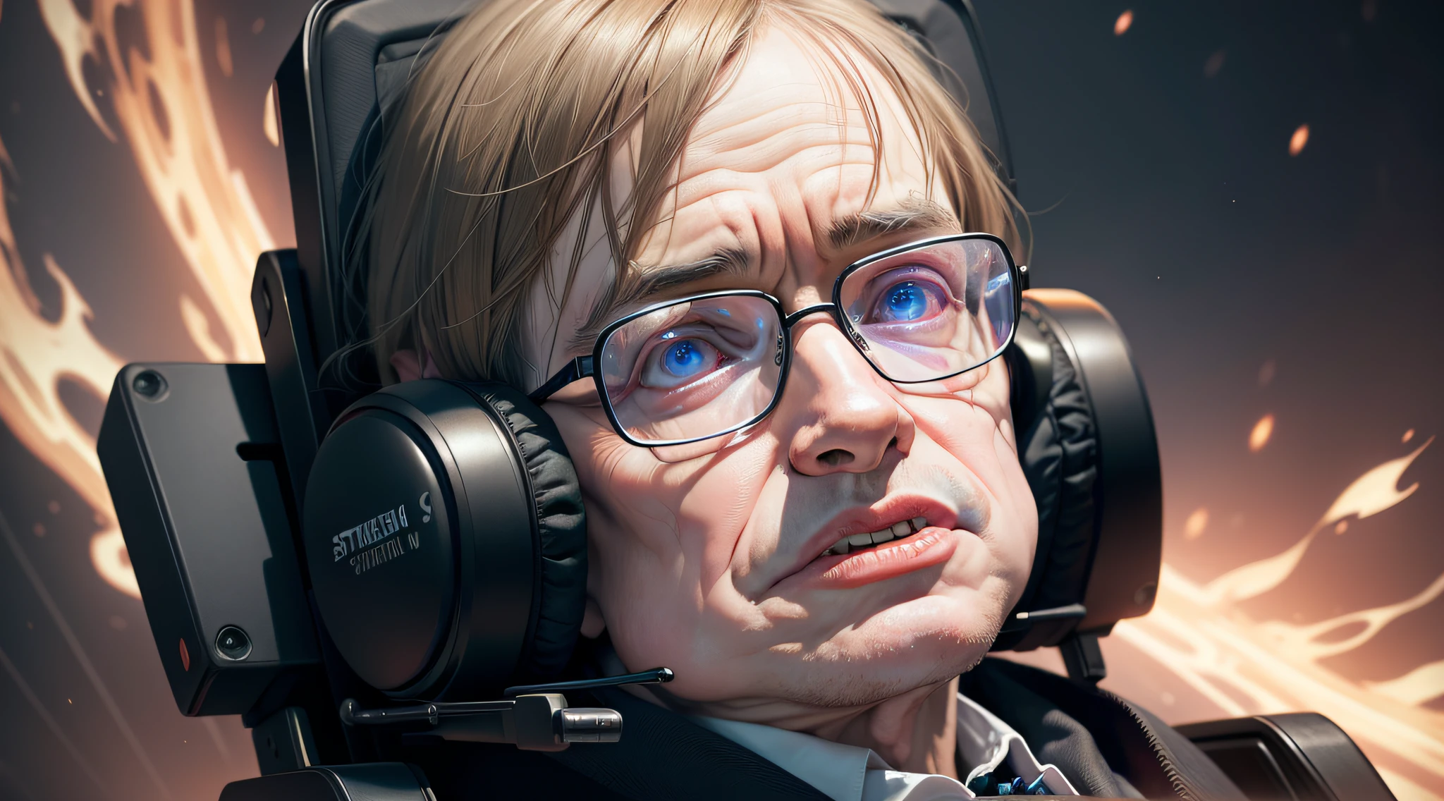 stephen hawking face, imagem 4k, rosto realista