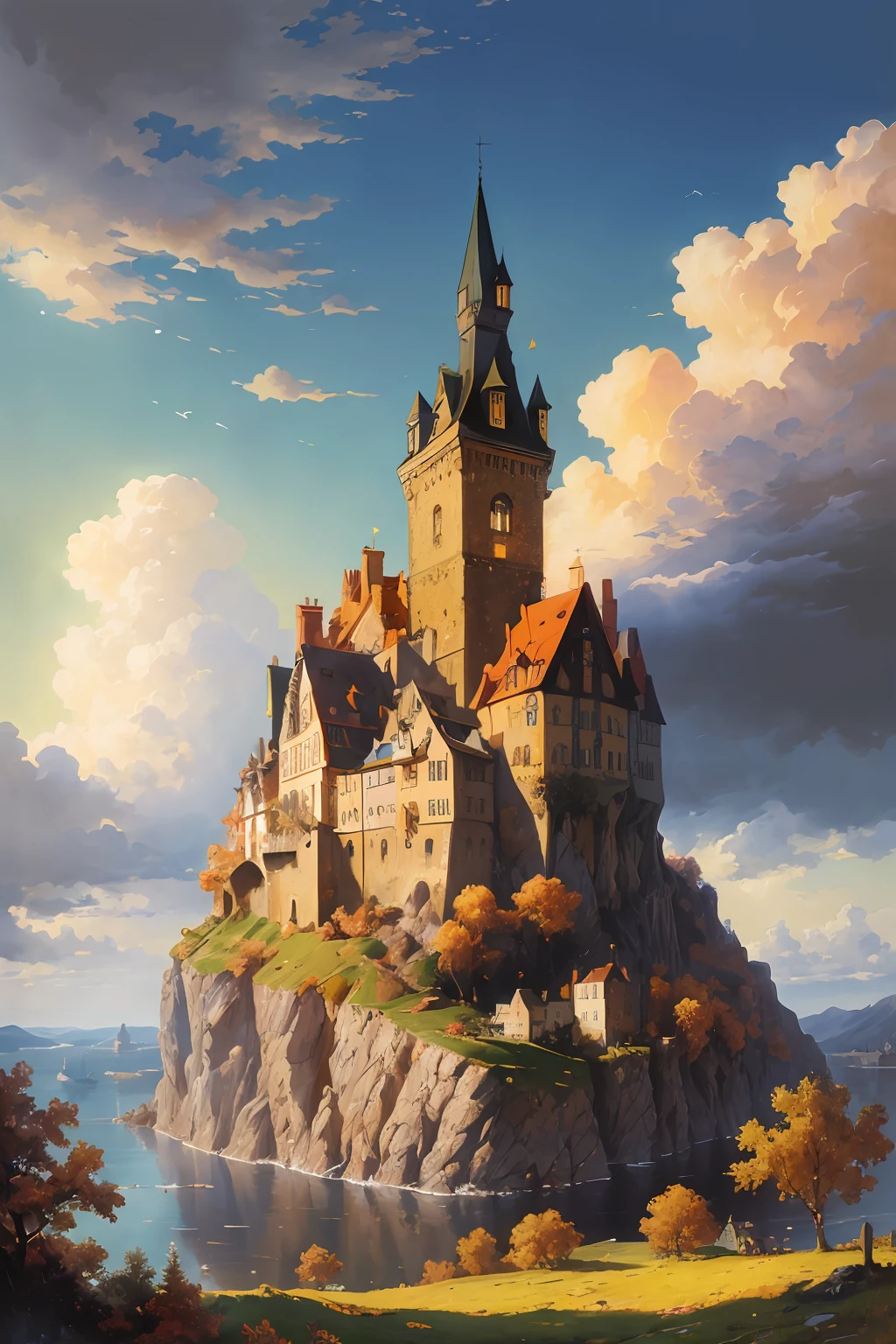dreamlikeart absurdres highres masterpiece best quality
Alois Arnegger Antoine Blanchard
town castle forest sea sky clouds