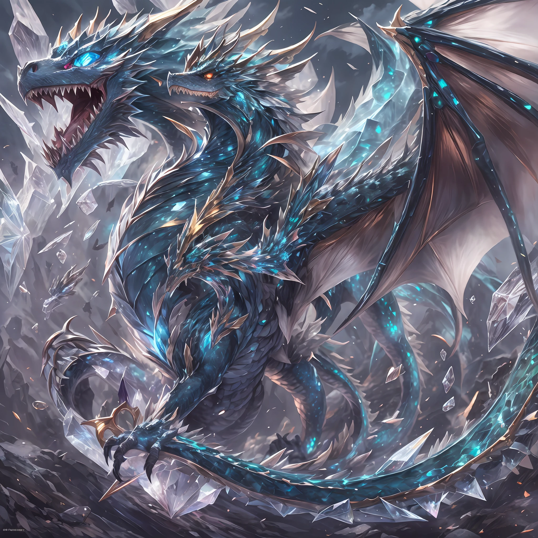 The CrystalDragon Diamat, masterpiece, best quality