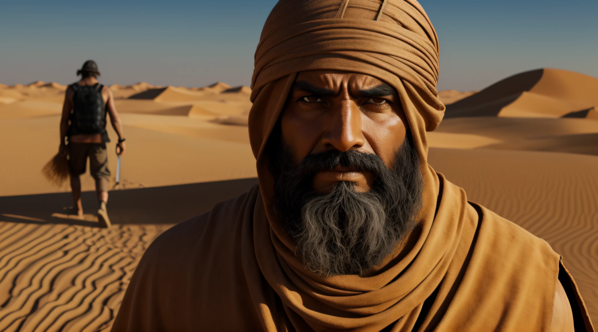 trabalho escravo ,homem, deserto ao fundo, Realistic, circunstanciado, 4k, imagem ampla