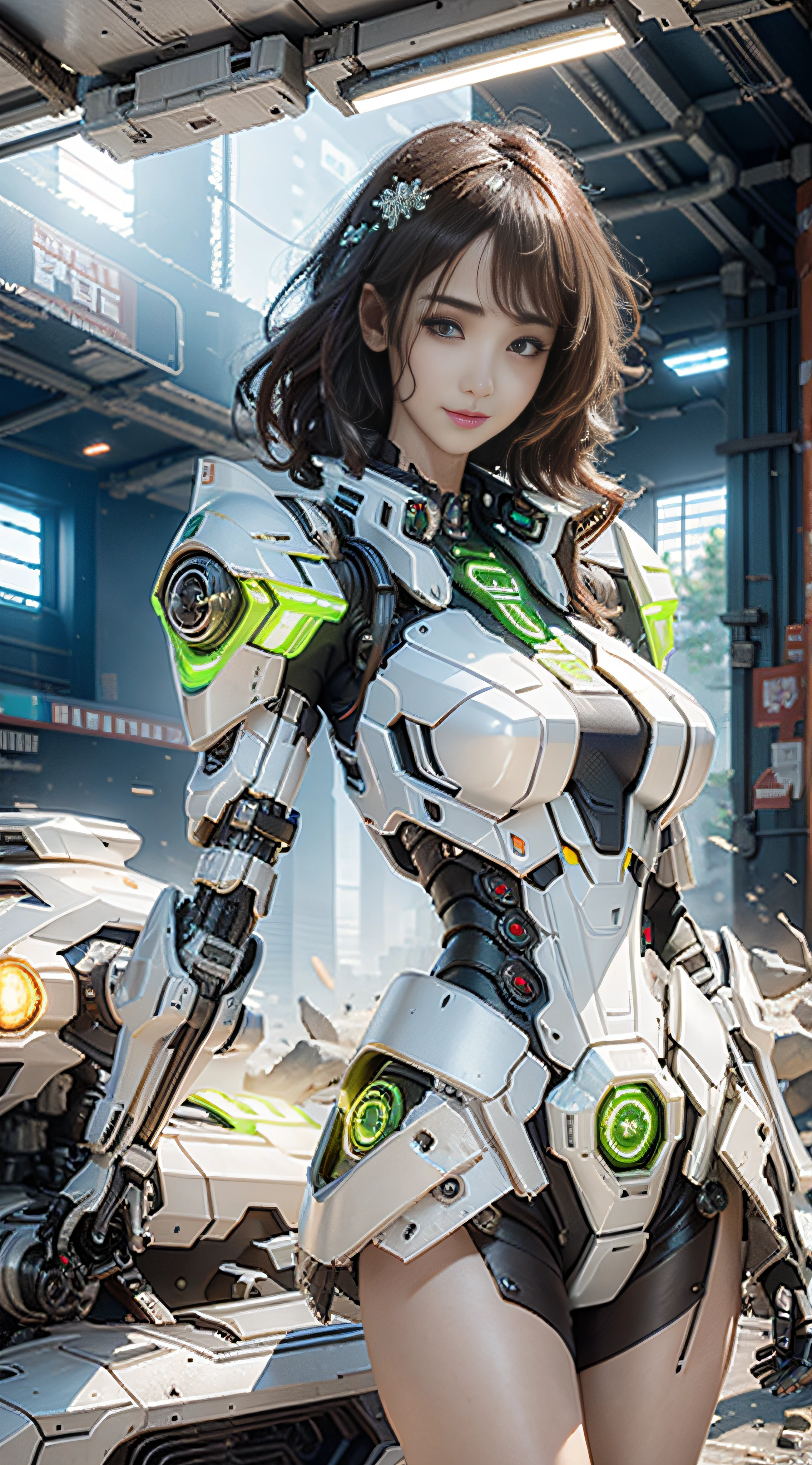 ((Best quality)), ((masterpiece)), (highly detailed:1.3), 3D,Shitu-mecha, beautiful cyberpunk women with her mecha in the ruins of city from a forgoten war, ancient technology,HDR (High Dynamic Range),Ray Tracing,NVIDIA RTX,Super-Resolution,Unreal 5,Subsurface scattering,PBR Texturing,Post-processing,Anisotropic Filtering,Depth-of-field,Maximum clarity and sharpness,Multi-layered textures,Albedo and Specular maps,Surface shading,Accurate simulation of light-material interaction,Perfect proportions,Octane Render,Two-tone lighting,Low ISO,White balance,Rule of thirds,Wide aperature,8K RAW,Efficient Sub-Pixel,sub-pixel convolution,luminescent particles,light scattering,Tyndall effect