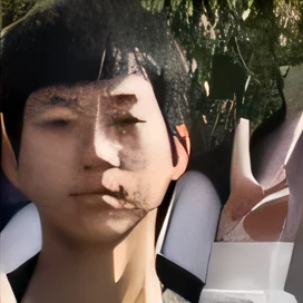 There is a man with a fake face holding a mobile phone, oyasumi punpun, Guviz, guweiz masterpiece, detailed face of a asian boy, mamoru oshii, Guviz-style artwork, tomohiro shimoguchi, mamoru ushii, mao hamaguchi, centimeters away from my face