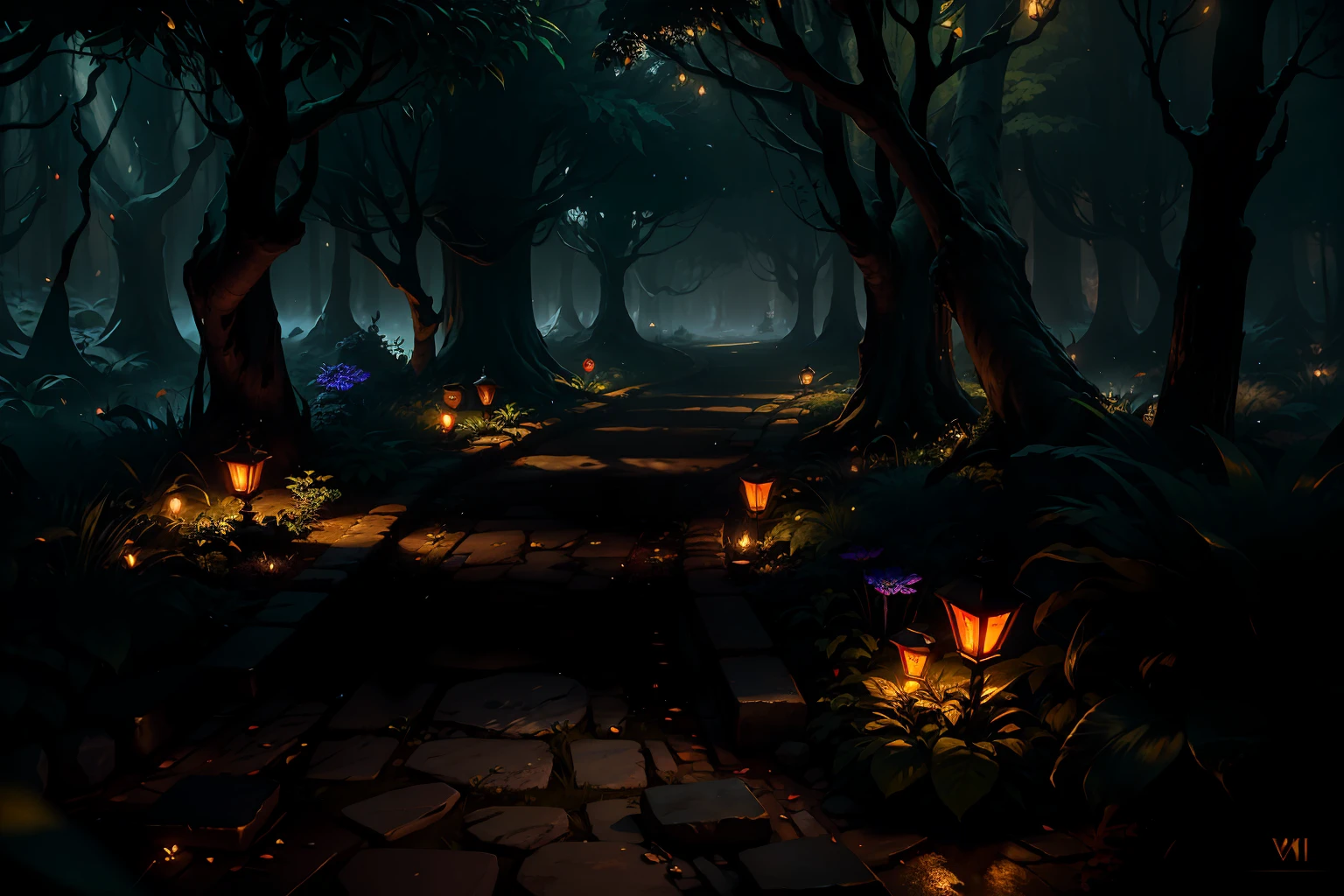 Masterpiece, Best quality, (Very detailed CG unified 8k wallpaper), Dynamic lighting, (Enchanting Dark Night Elf Forest), Dimly lit forest, louka, Bask in a dark and ethereal glow, highlighting every intricate detail, Add a fantastic quality to the scene, mysterious era, Dreamy details, Rainy weather, mysterious, Warm and friendly atmosphere, Atmospheric Dust, subsurfacescattering, Light tracing, Depth of field, Bokeh, Vivid colors, Cinematic hard lighting, Realistic shadows, beautiful luminous details, film, Octane rendering, Light tracing, concept-art, reality, Unreal Engine 5