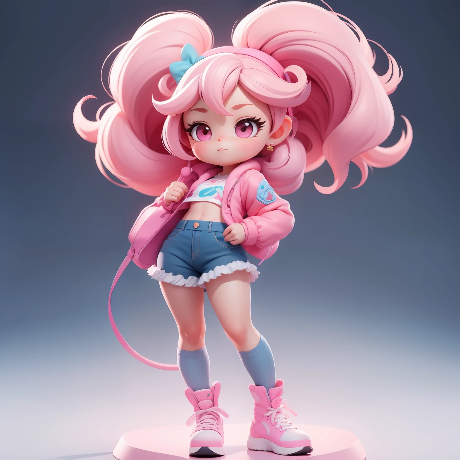 a super cute girl, full body, dreamy cute hair accessoriesPopmart Blind Box, IP design, clean and bright background3D rendering, OC rendering, 8k, soft focus, fine Glossysuper detail --ar 3:6 50 --q 2 --niji 5 --style expressive --s 2