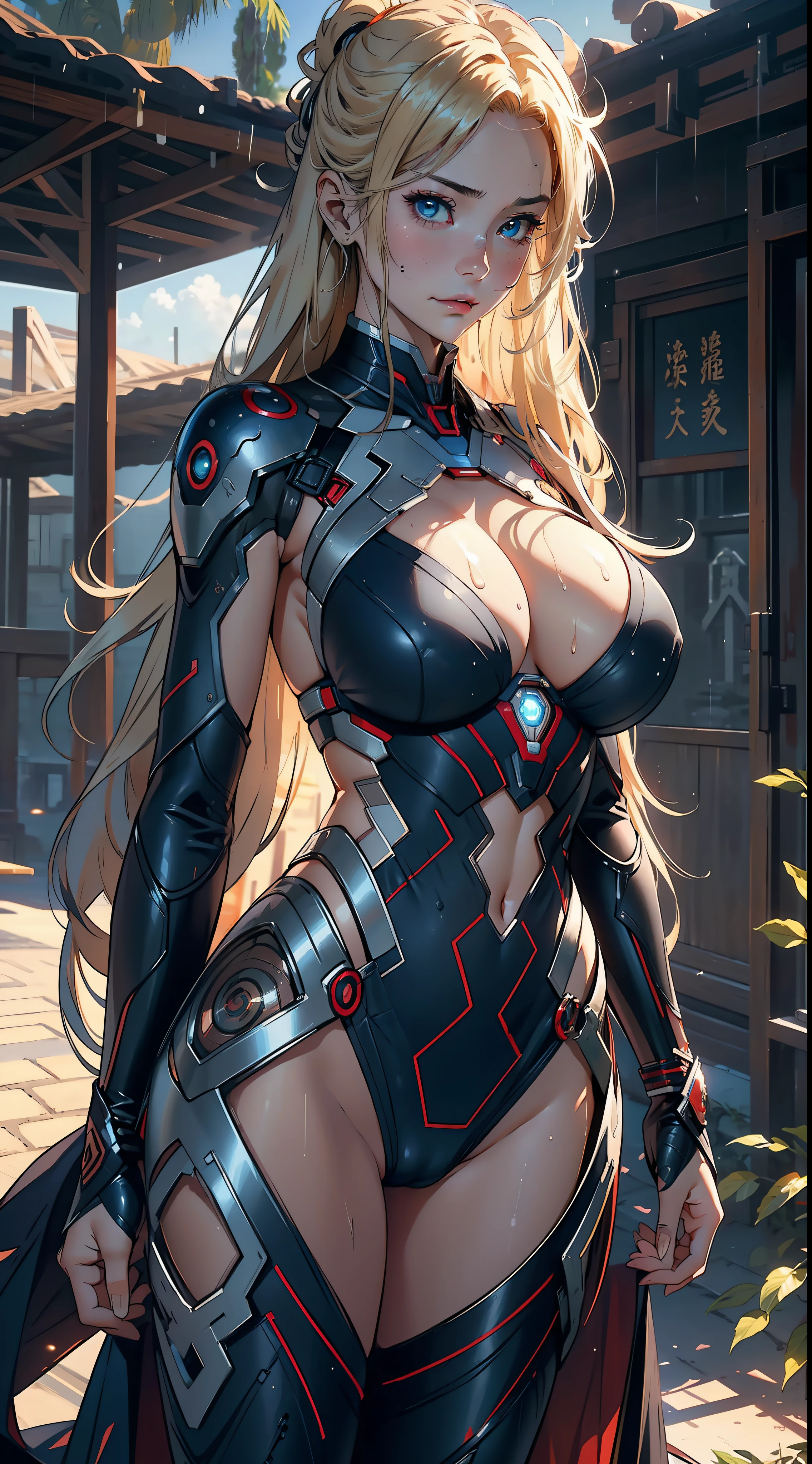 1female,38yr,Huge breasts, 独奏, ,Blue Iron Man uniform, ,Pornographic exposure,A desert,trpical garden,In the daytime, She has long flowing blonde hair, Bare genitalia,Torrential rain is like a note of paper,Bigchest, From the front side, Wet straight hair, Sweating profusely,mostly cloudy sky,(tmasterpiece),(Very detailed CG unity 8K wallpaper),best qualtiy,cinmatic lighting,detailed back ground,beatiful detailed eyes,Bright pupils,(Very fine and beautiful),(Beautiful and detailed eye description),ultra - detailed,facing at camera,A high resolution,ultra - detailed),Very long hair,,Emotive expressions,Chest sagging,nakeness,Tiny bikini, Expose the genitals,revealing breasts,Camel toes,with no underpants,extremely large bosom,Extremely colorful,Most detailed,fully body photo,The face is well lit