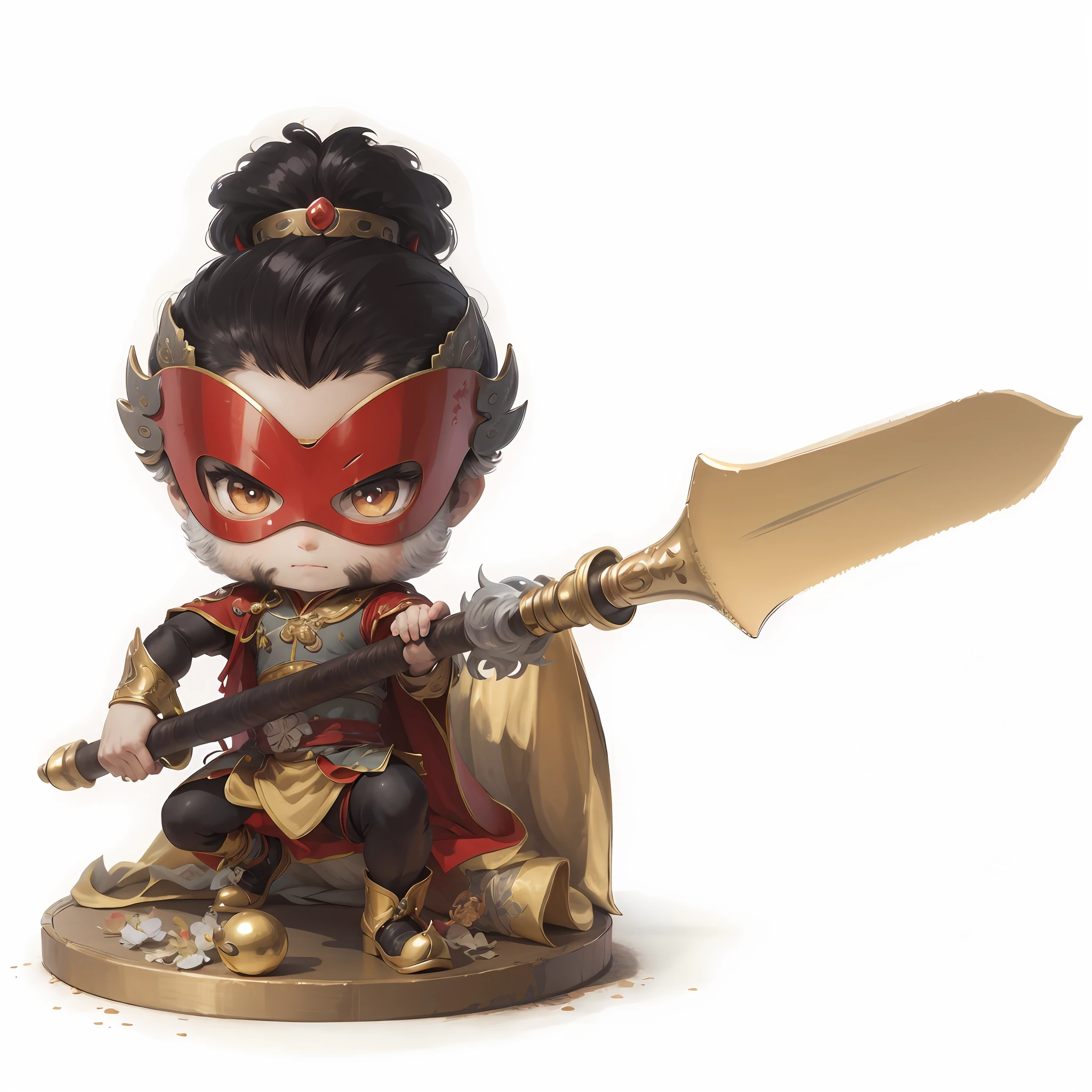 male people,Chibi anime characters,spears,China-style,Chinese costumes,Chinese shoes,Refinement,high definition detail,tmasterpiece,HighestQuali,8K