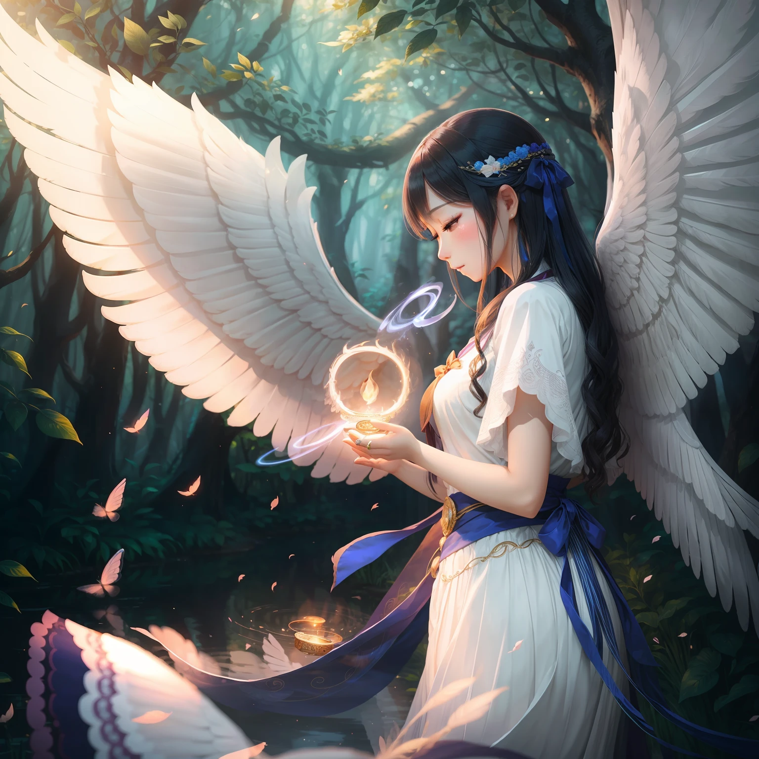 Lady Lady，Soft wings，Mysterious magic ring，Dense Sen Luofa weaving。 --auto