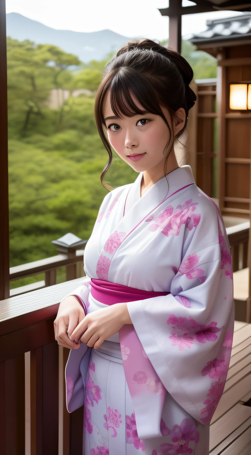 top-quality、​masterpiece、ultra res、cute girl face、Onsen inn、Wearing a yukata、full bodyesbian、Famous actresses of Japan、very beautif、A sexy