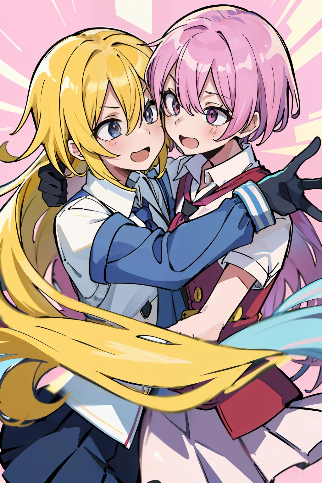 ((extremelydetailedCG)),((8K_Wallpaper)),(((masutepiece))),((top-quality)), ((Couple in love)),  1male people,School run,Regent、 Each of them has its characteristic movements and powers, Such as, Playfulness and dynamic, With vivid colors and exaggerated expressions. While maintaining overall uniformity、Incorporate elements from each anime world、school  background