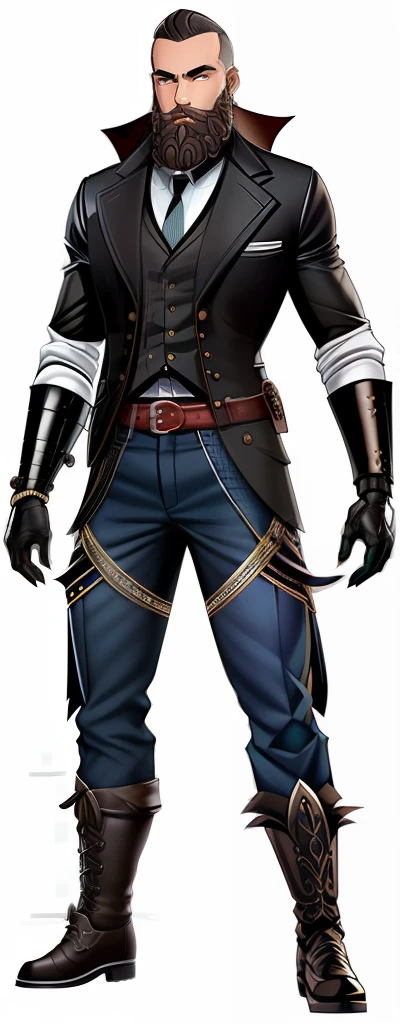 personagem masculino, magro, com cabelos branco e barba bem cuidada