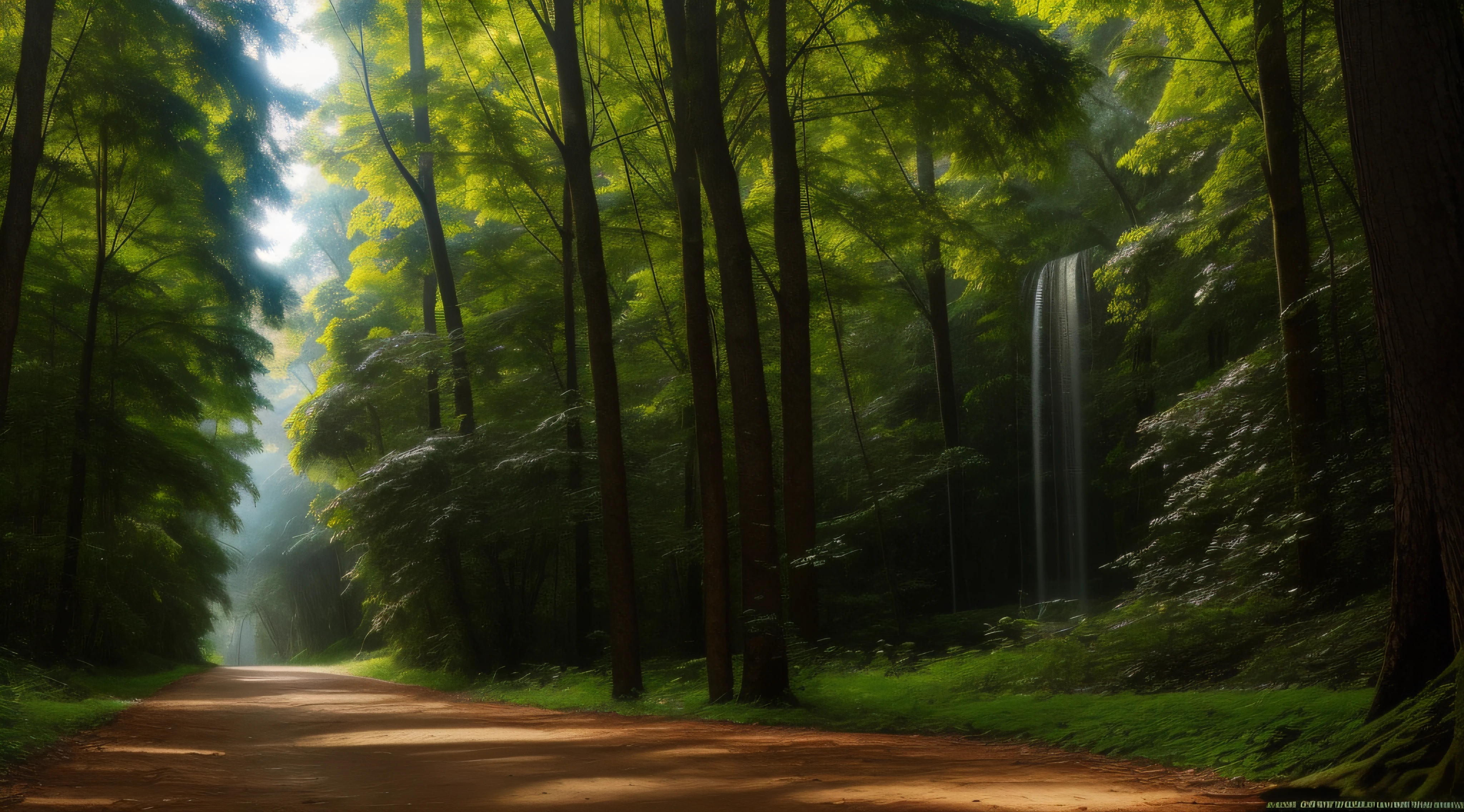 floresta, jesus de costas, detalhado, imagem viva, 4k, realista