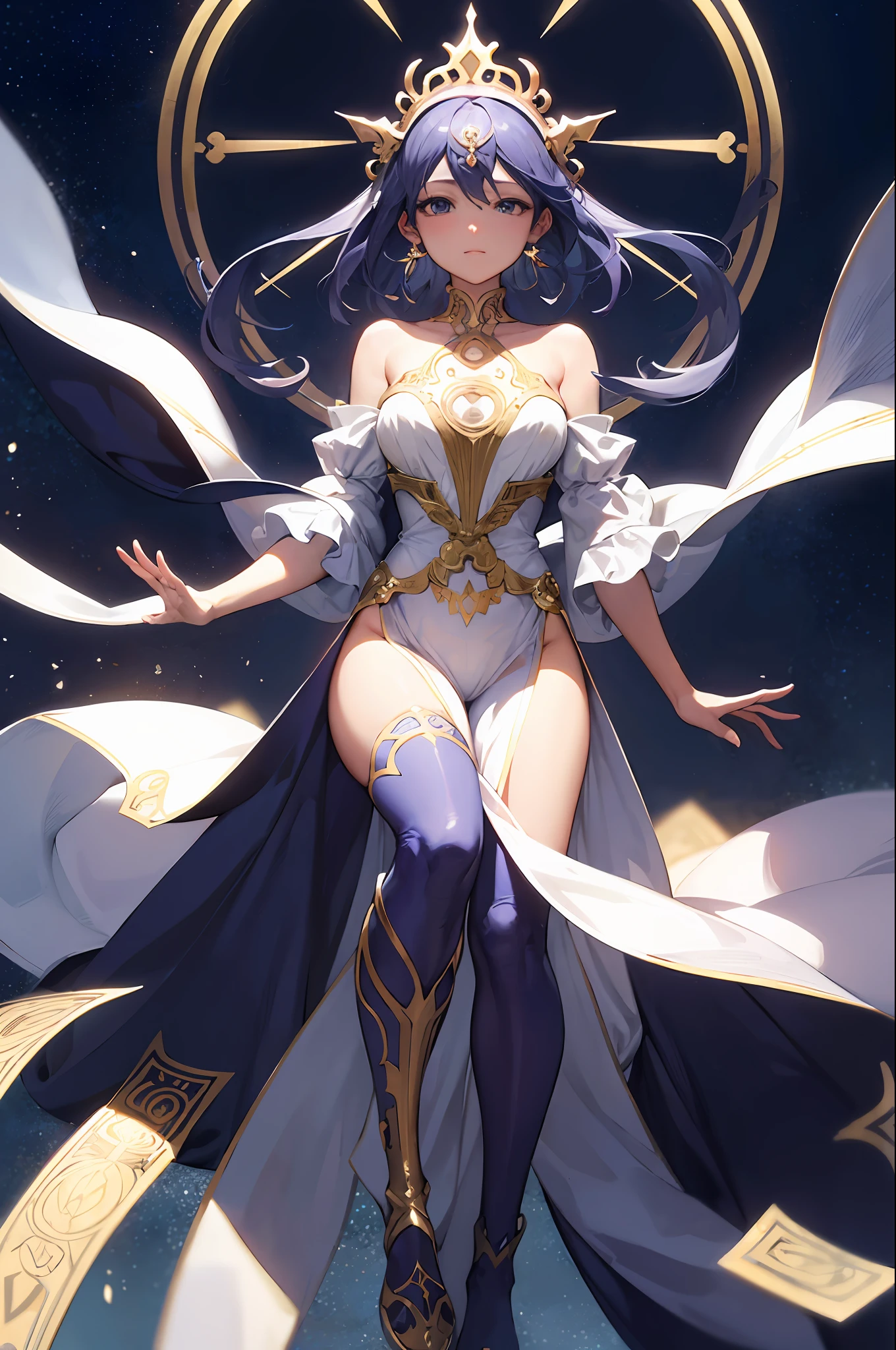 Personification of sapphire、adult lady、Cambodian Frame、Decorative panel、abstract art、By Alphonse Mucha (masterpiece、top-quality、hight resolution: 1.4)、More about realism、intricate-detail、4K、color splashes、line-drawing、Fibonacci、Tarot Cards、Always have two arms、Always have two legs、Draw your fingertips firmly、Biologically consistent human poses