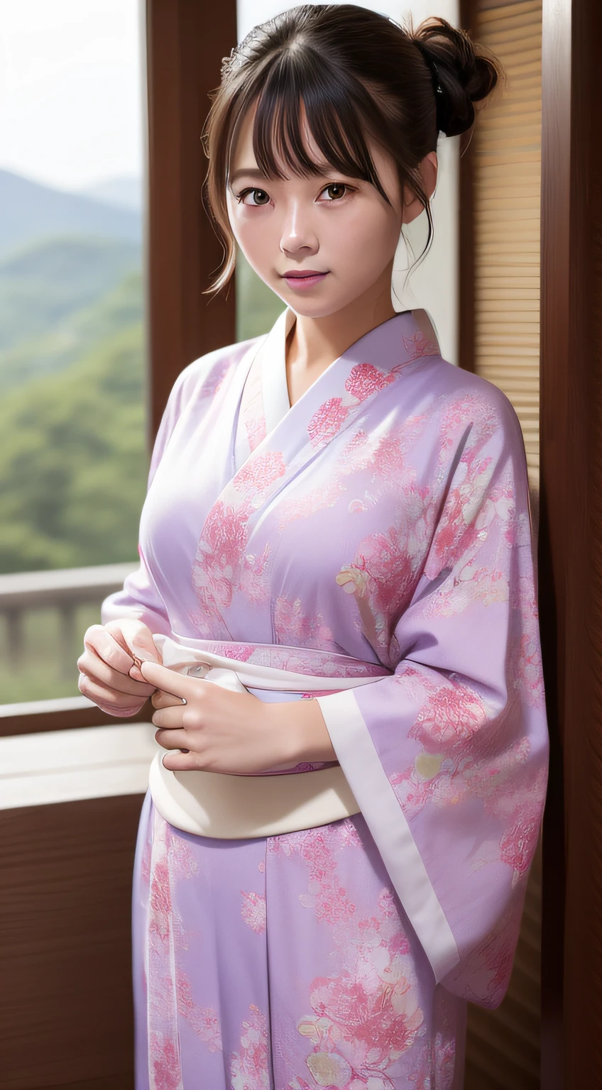 top-quality、masterpiece、ultra res、cute girl face、Onsen inn、Wearing a yukata、full bodyesbian、Famous actresses of Japan、very beautif