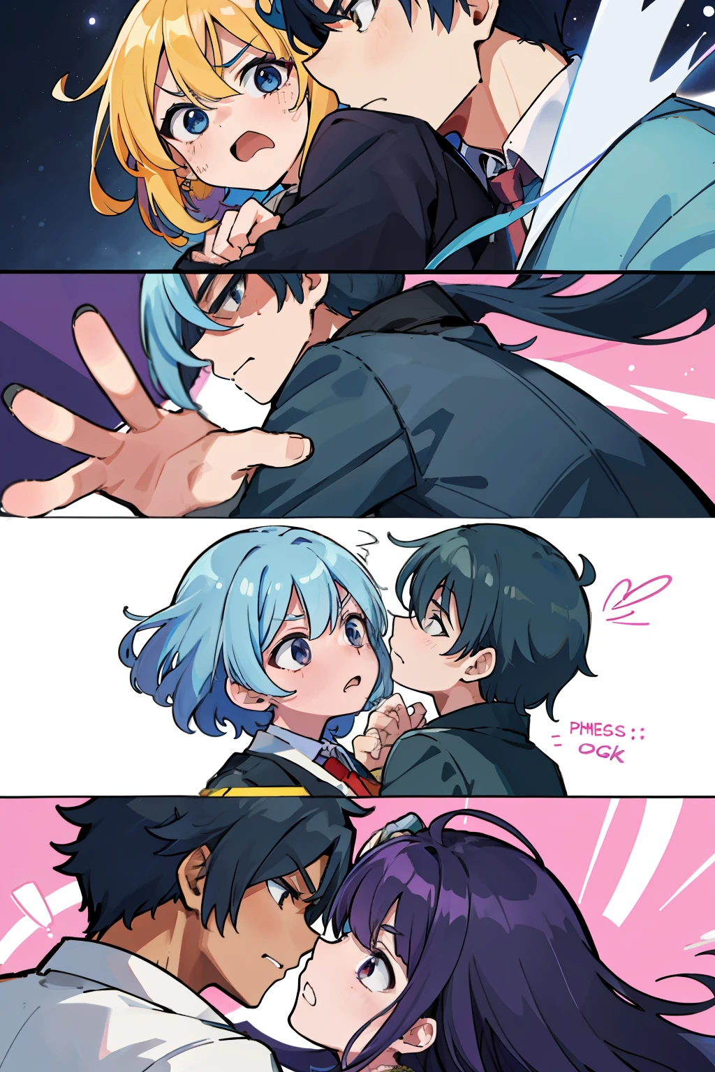 ((extremelydetailedCG)),((8K_Wallpaper)),(((masutepiece))),((top-quality)), ((Couple in love)), 1male people,Regent、 Sad face、Each of them has its characteristic movements and powers, Such as, Playfulness and dynamic, With vivid colors and exaggerated expressions. While maintaining overall uniformity、Incorporate elements from each anime world、Walking background