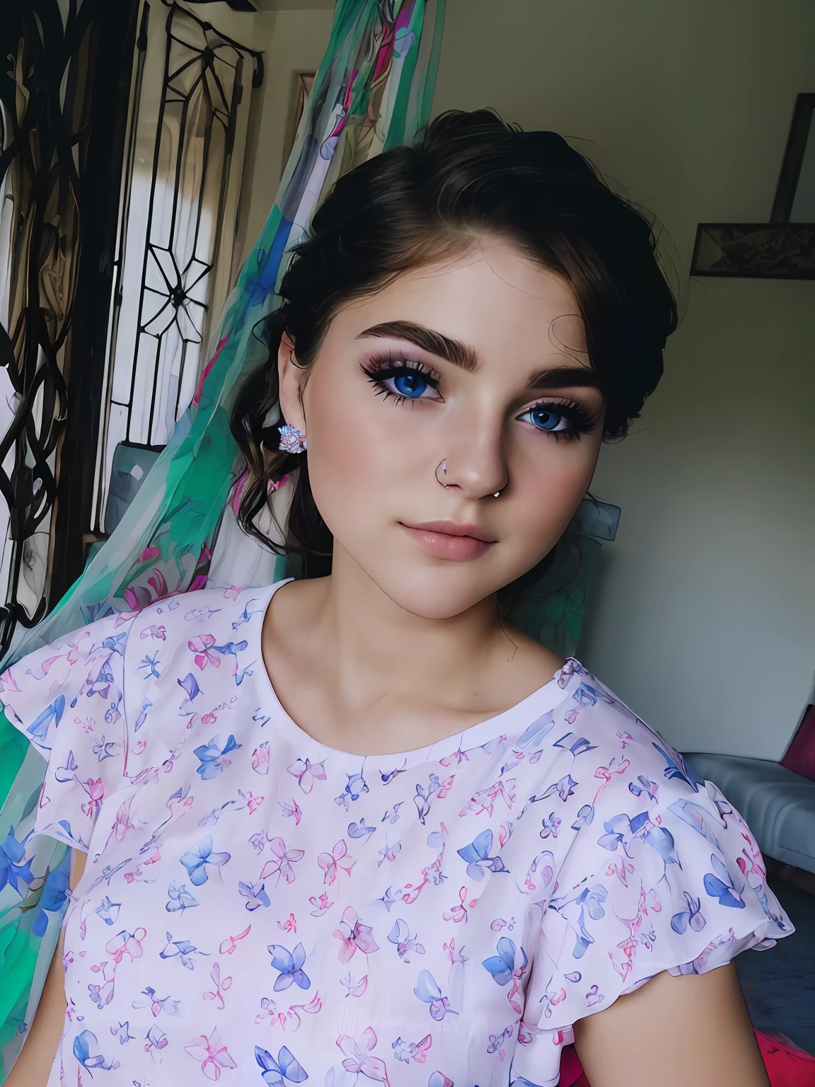 ((best quality)), ((ultra res)), ((photorealistic:1.4)), (intricate details), 19 years old, blonde hair, perfect face, make up:1.5, light on face, face detail,