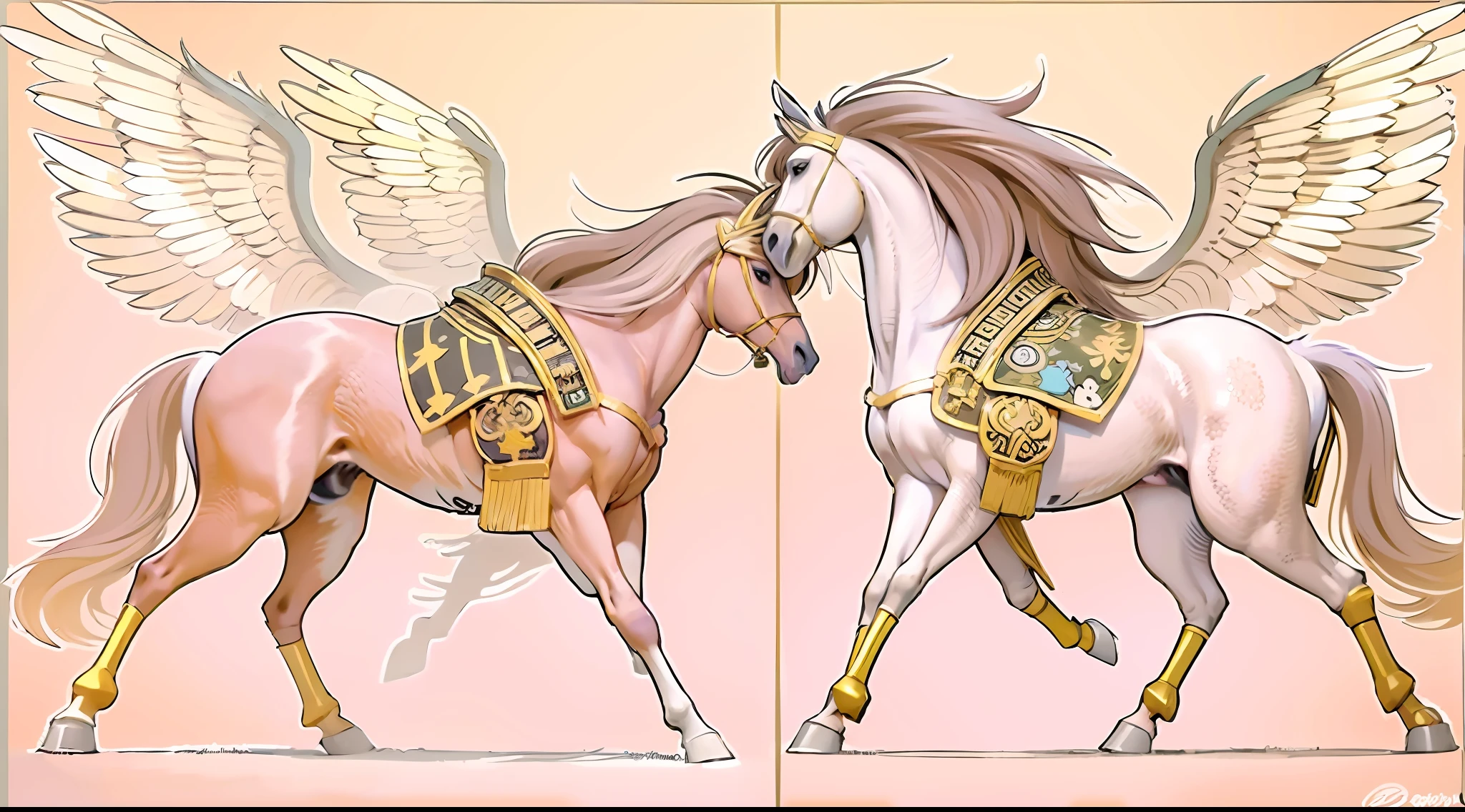A female centaur,She is famous in the multiverse,She is both a female centaur, half human, half horse, half horse,It is also a female Yingzhao,Her image blends,The head, neck and shoulders of the horse are transformed into beautiful female humans, females, half-centaurs, half-horses, half-humans, half-humans, and human human upper bodies,and a chimera of a female half-horse with a beauty in the female body of the horse's belly,It's like a female human wearing a half-horse-like costume and making a seamless chimera,This chimerization is based on powerful futuristic technology。The ultra-wide-angle lens captures the image of her sleek and ethereal wings charging and leaping on the ionosphere。Her front half is a tall, sexy body with obvious feminine characteristics,Has K cup teardrop-shaped giant tit chest,Small man-waisted butterflies span long legs,The half-horse of the back half of the body is embedded in the front half of the body at the hip position,The horse-shaped half-horse torso form of the back half of the body is completely female and humanized,From the upper end of the sternum, the sexy bent dog style shape of the chest cavity embedded in the lower back position of the beauty body is placed transversely,Then there are the sexy beauty's horizontal waist and abdomen and straight hips,Her entire body has been completely feminized,Includes the half-horse part of the hind body,Mechanized armor covers the knee-shaped anti-joints and feet,And these parts are highly anthropomorphic,This gives her legs a graceful and slender line,She has four slender legs like a supermodel,Under the legs are skinny white feet dressed in Skyscraper Heels,Use Midjourney's advanced stroke tools and color palettes, as well as texture packs, model packs, and texture tools,Concentration,Femaleize all parts of her original equine physiologic appearance,And give these parts an ergonomic appearance,Finely treat the details of tight connections on the structure of the chest, abdominal cavity a