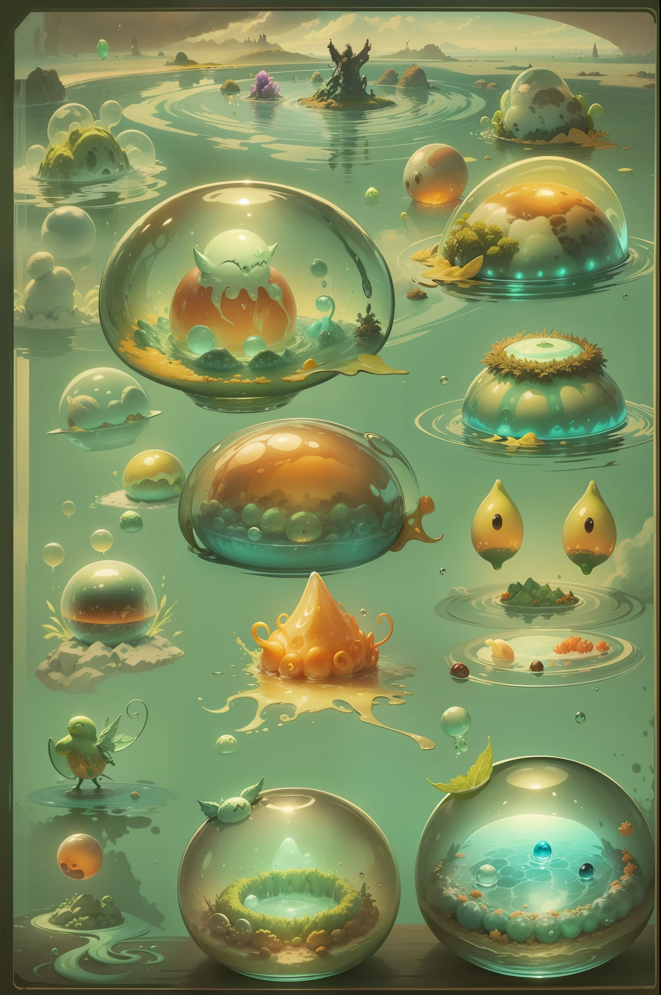 slimes（Slime），is a fictional creature that often appears in modern video games and fantasy novels,Its popular image is a jelly-like or semi-liquid form、The body is opaque or translucent、You can transform shapes、Monsters capable of splitting or fusing，Even in the otherworldly adventure genre of swords and magic, it is quite a special and eye-catching existence