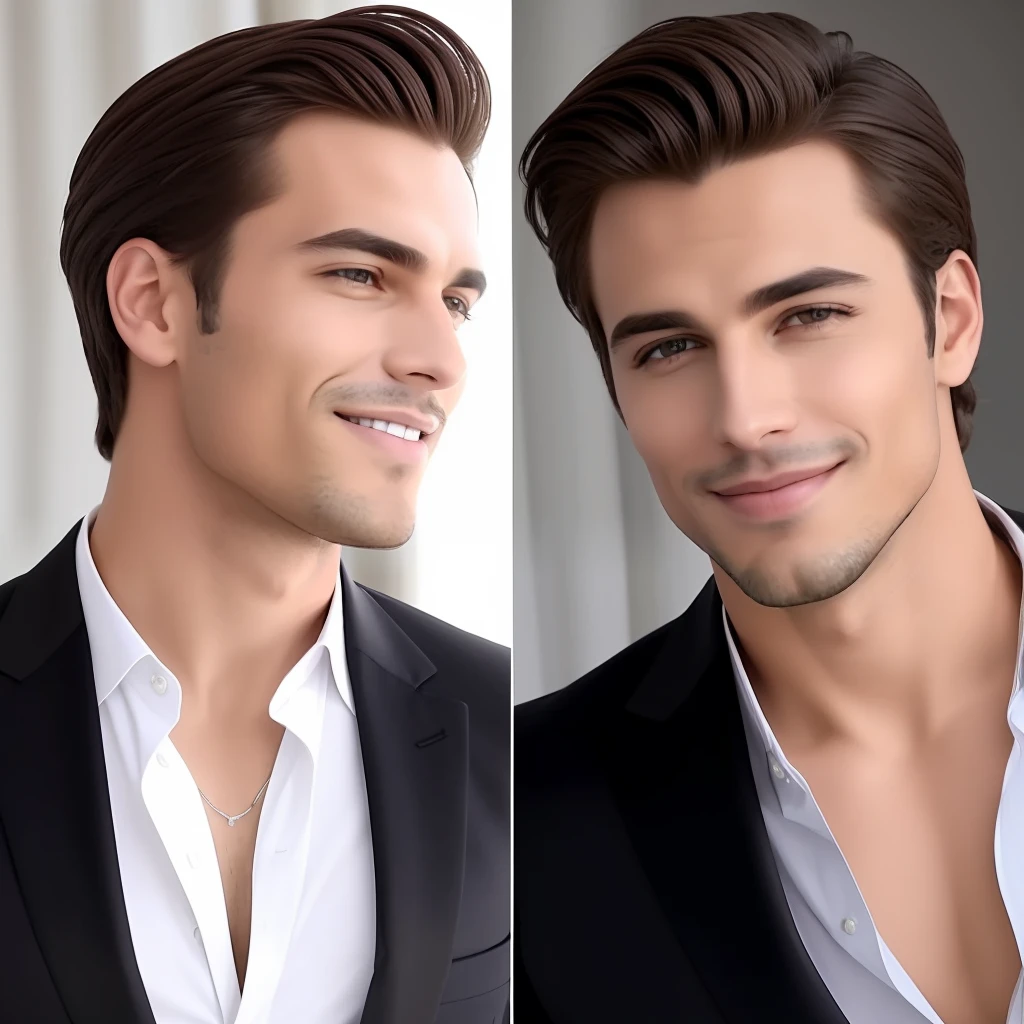 confidence, sucesso, homem confiante com postura elegante, sorriso decidido, striking expression, soft light highlighting features, chave do sucesso.