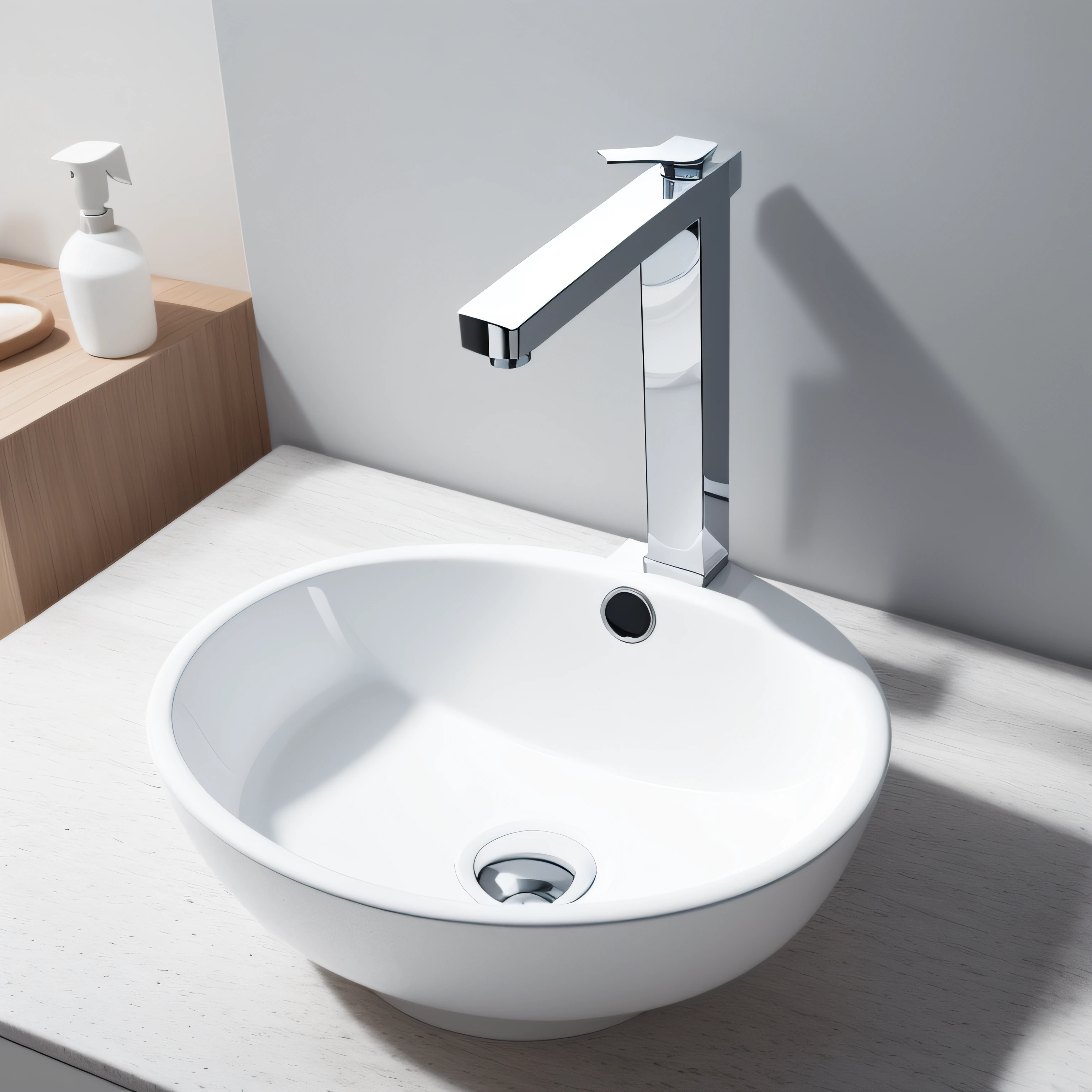 Faucet realistic white minimalist tap sink