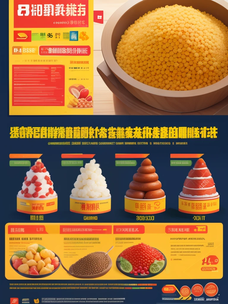 The commercial poster content is:::::: "There is a lot of promotion to the whole market，There is a huge variety，The benefits are many，Country commodity selection" Red and yellow predominate