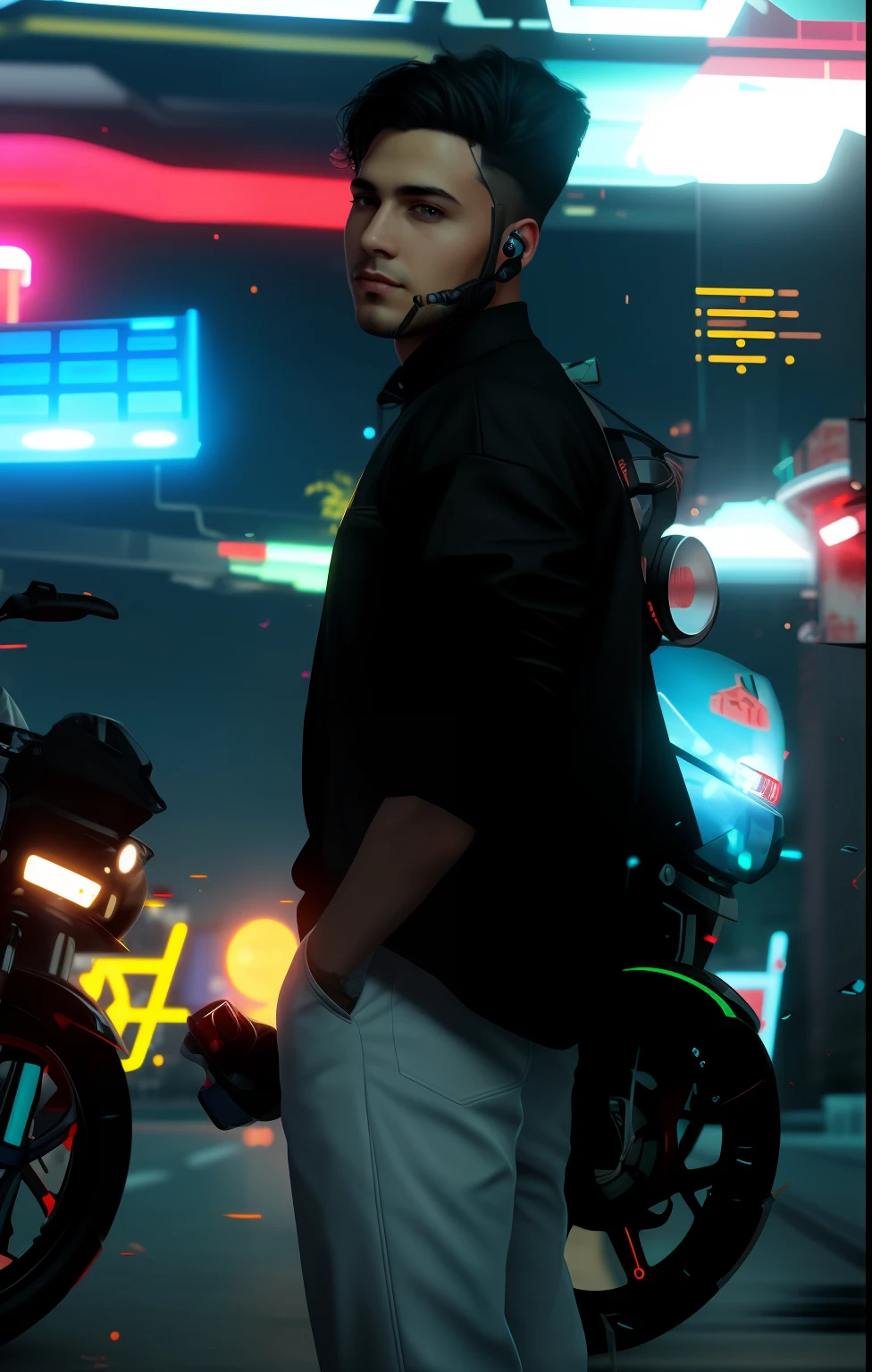 change background cyberpunk handsome boy, ultra realistic 8k, ultra realistic