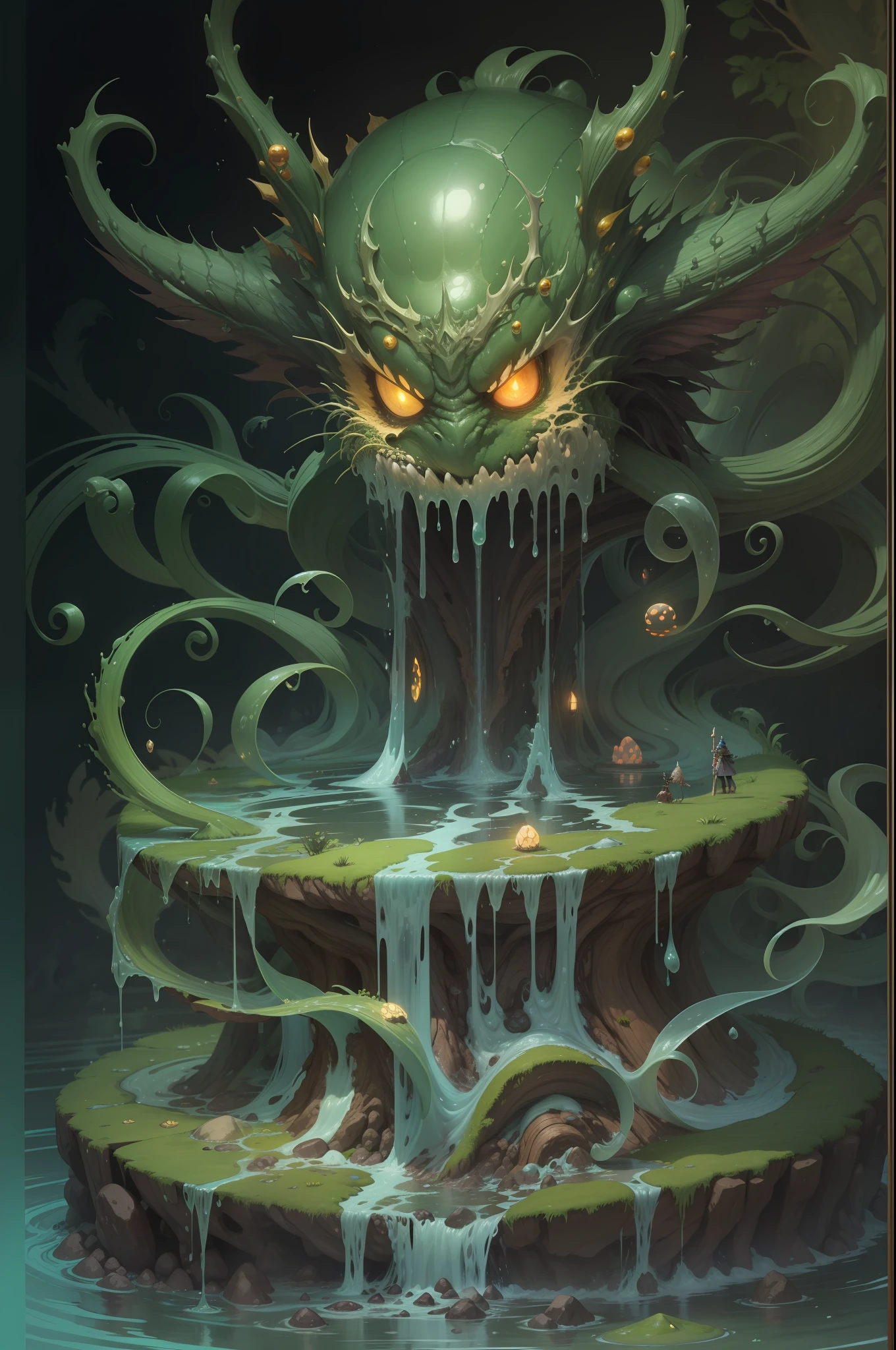 slimes(mud),It is a fictional creature,Often appears in modern video games and fantasy novels,Its popular image is in jelly-like or semi-liquid form、The body is opaque or translucent、You can convert shapes、Monsters capable of splitting or fusing,Even in the otherworldly adventure genre of Sword & Sorcery, This is a rather special and striking presence